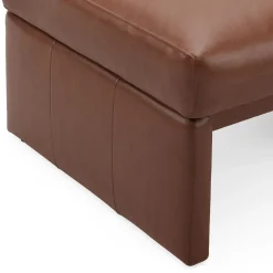 Roxwell 28.5" Leather Ottoman - Taos Brown