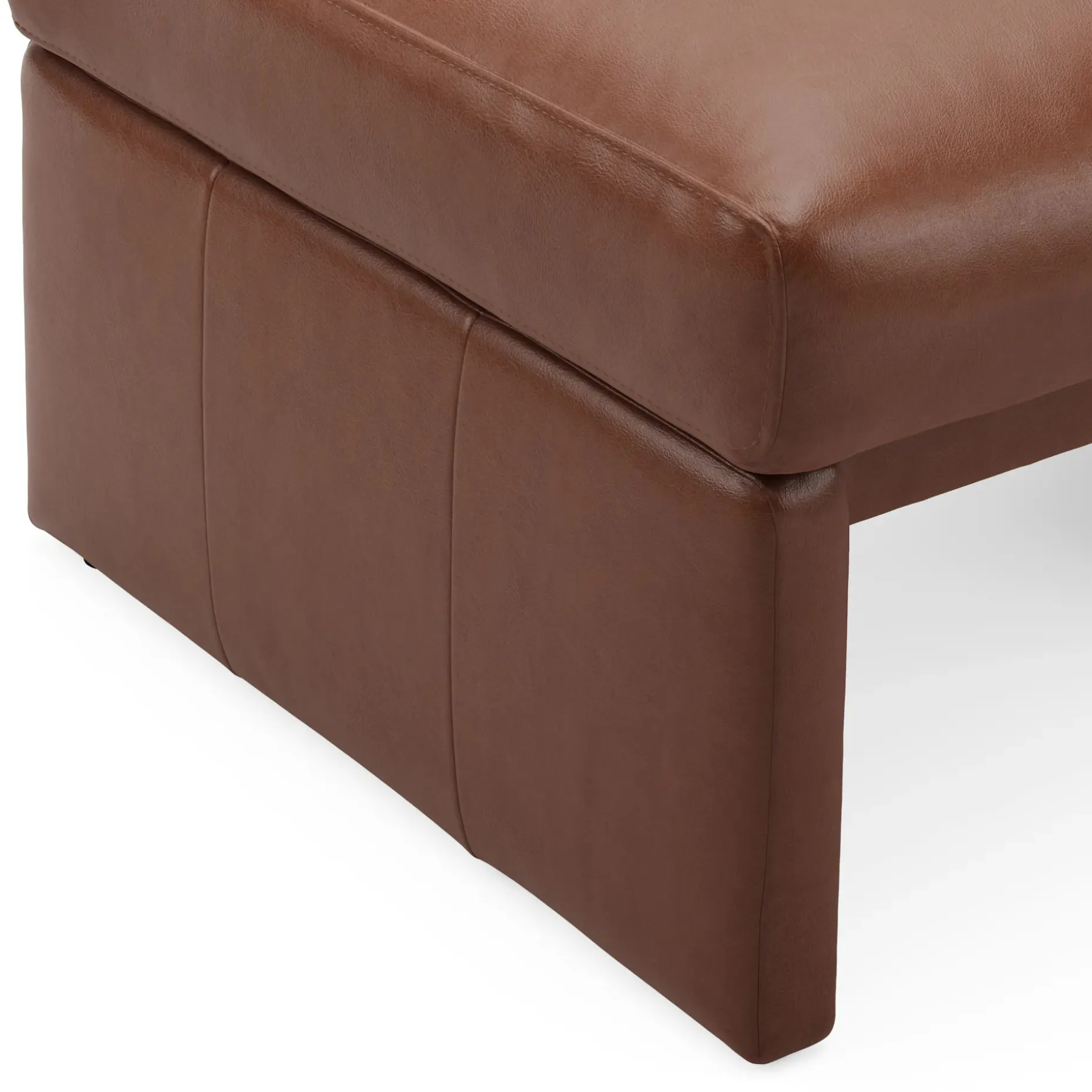Roxwell 28.5" Leather Ottoman - Taos Brown