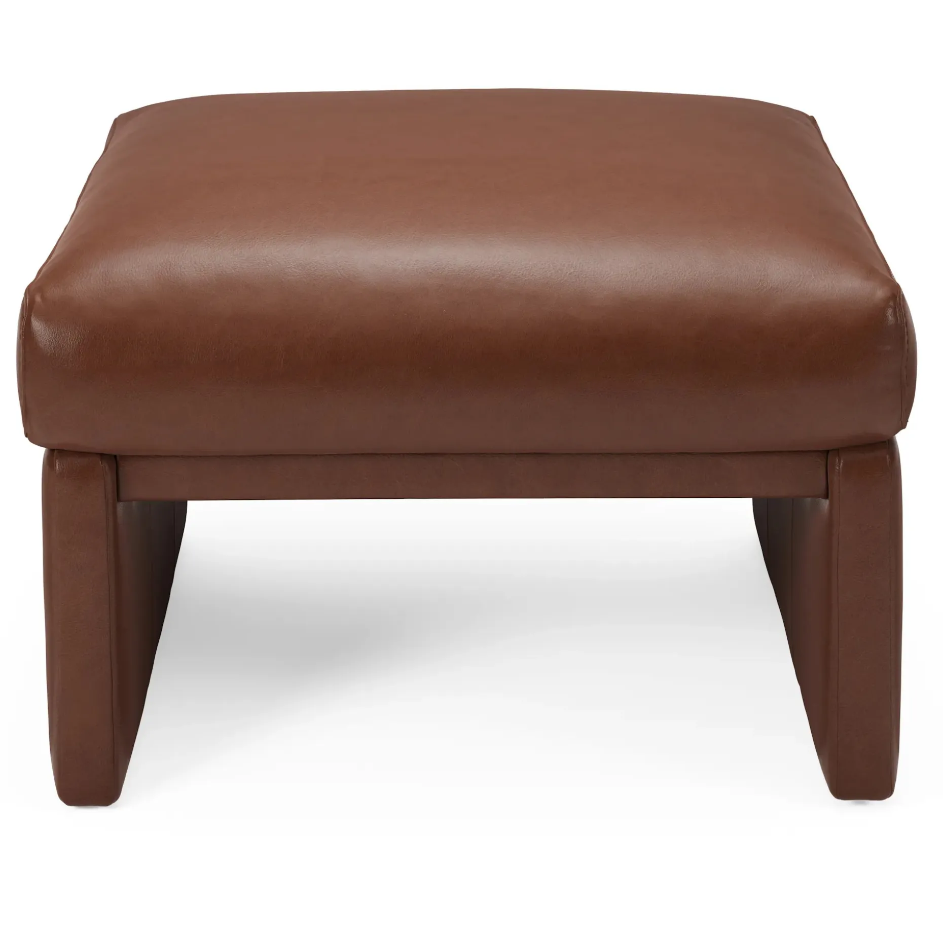 Roxwell 28.5" Leather Ottoman - Taos Brown