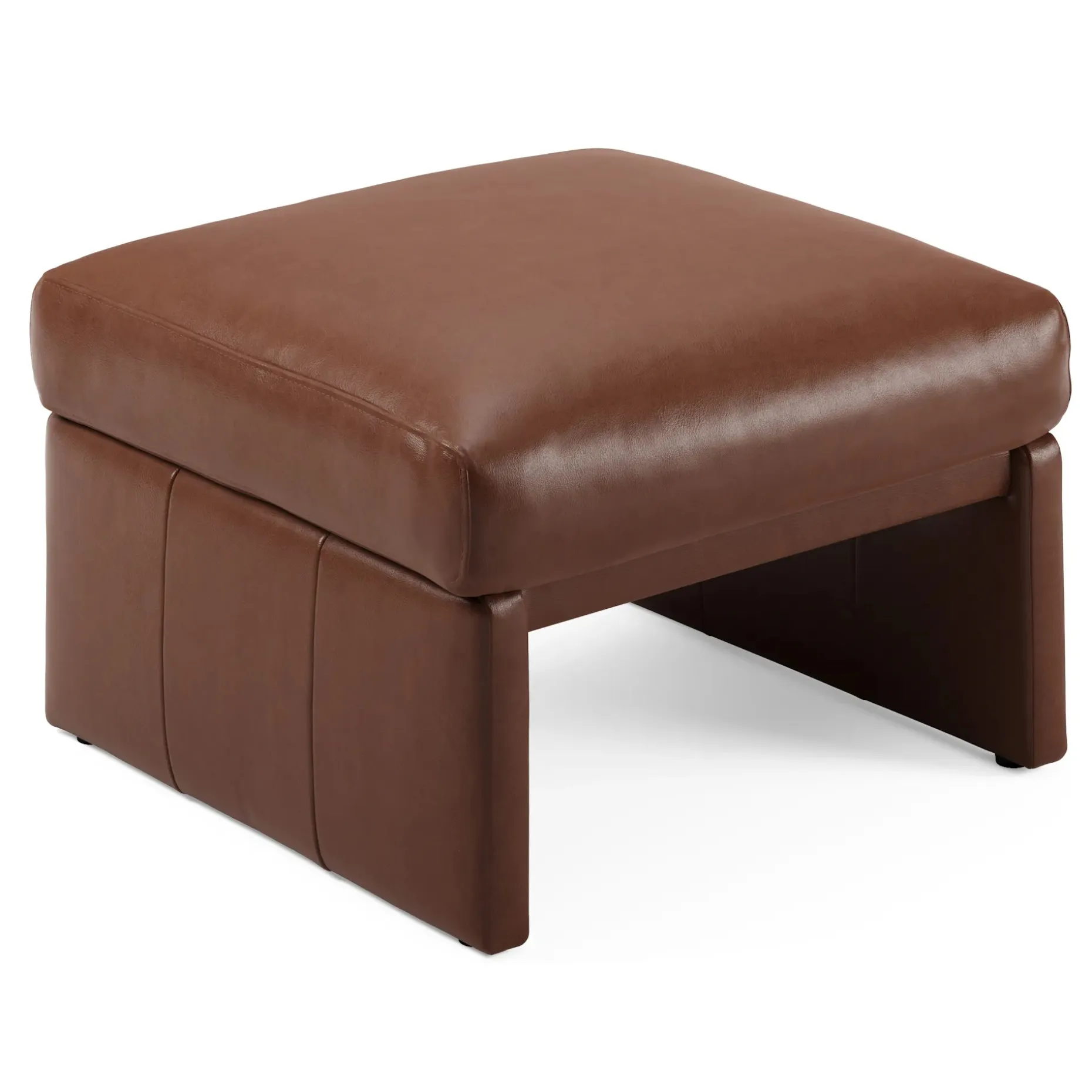 Roxwell 28.5" Leather Ottoman - Taos Brown