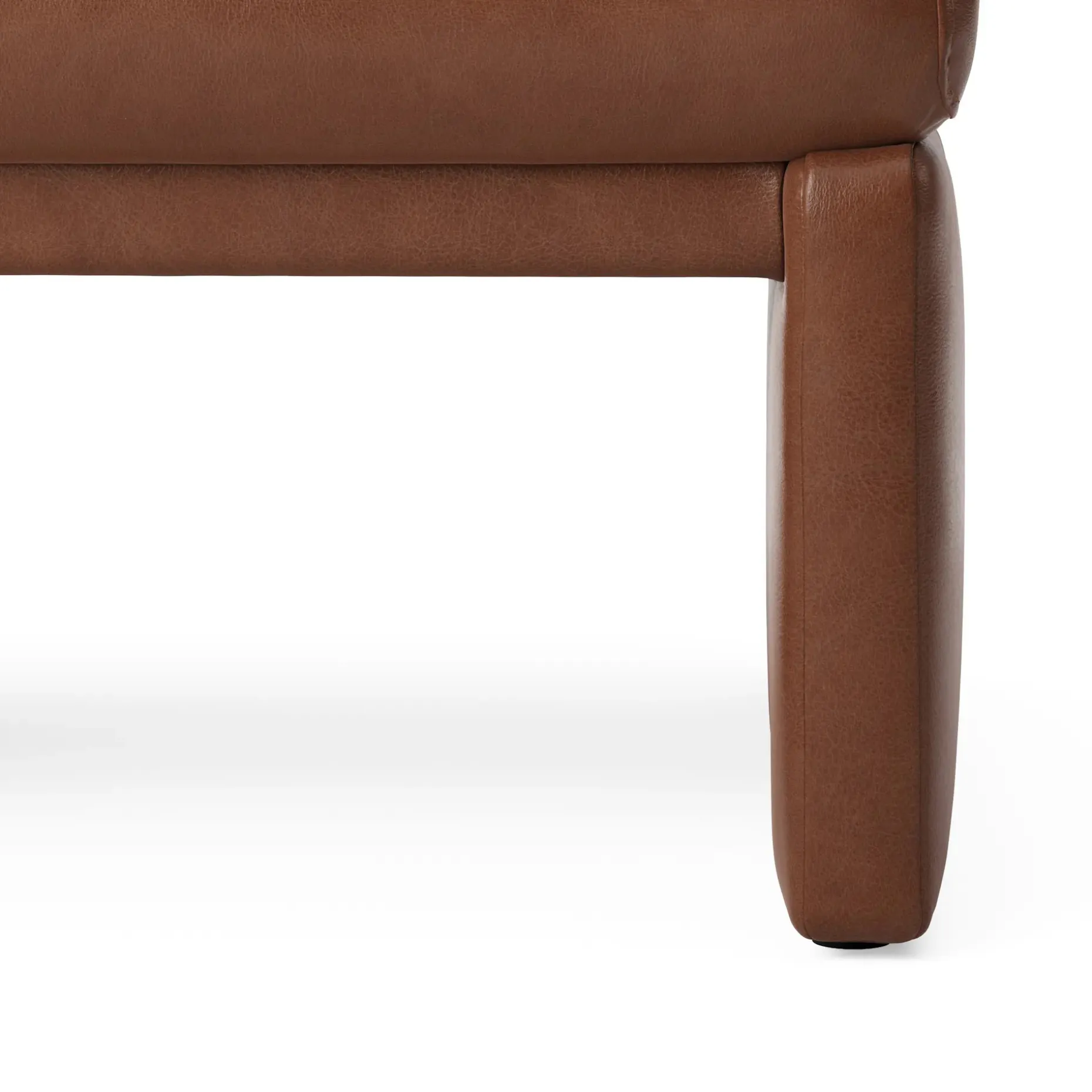 Roxwell 28.5" Leather Ottoman - Taos Brown