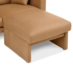 Roxwell 91" Leather Reversible Sectional - Charme Tan