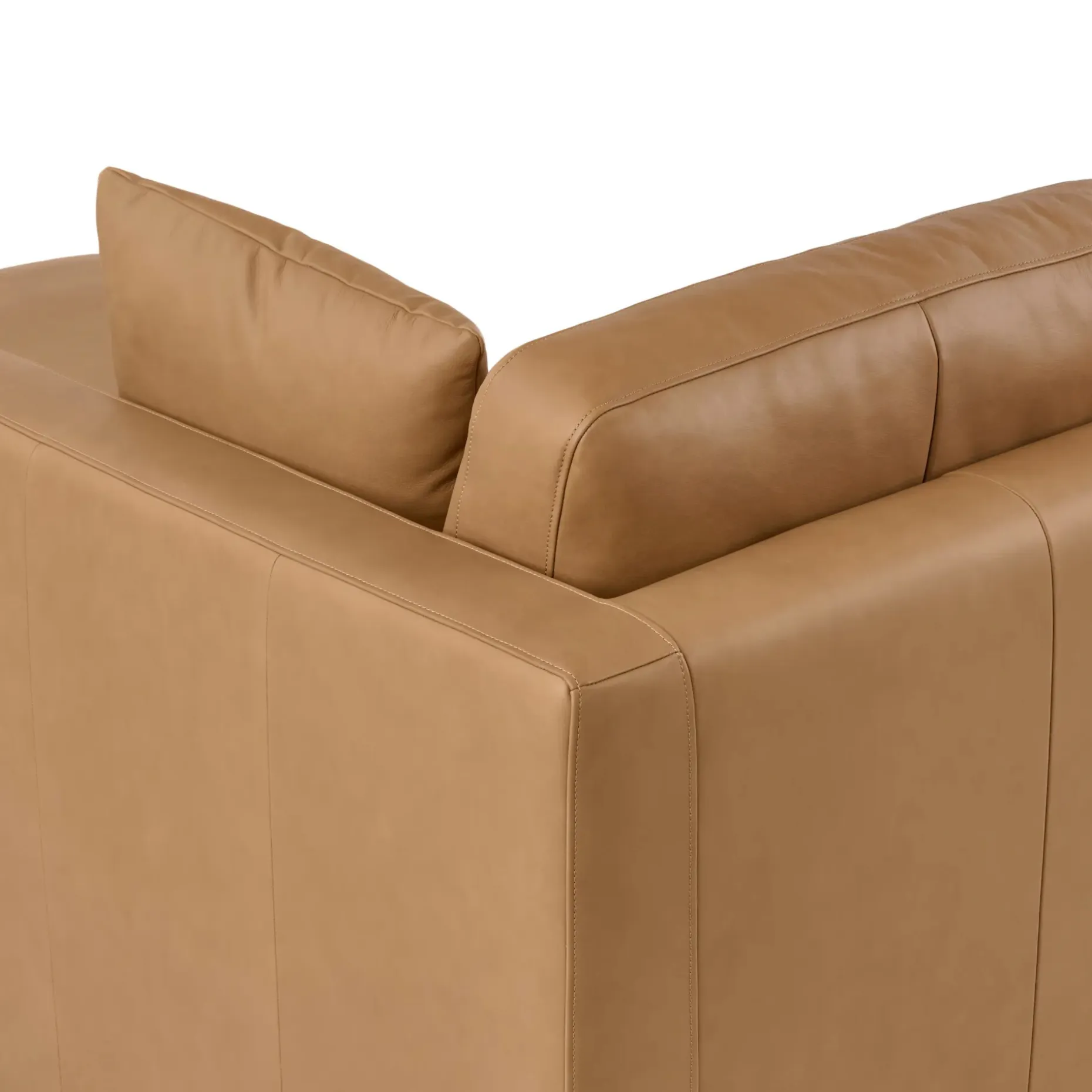 Roxwell 91" Leather Reversible Sectional - Charme Tan