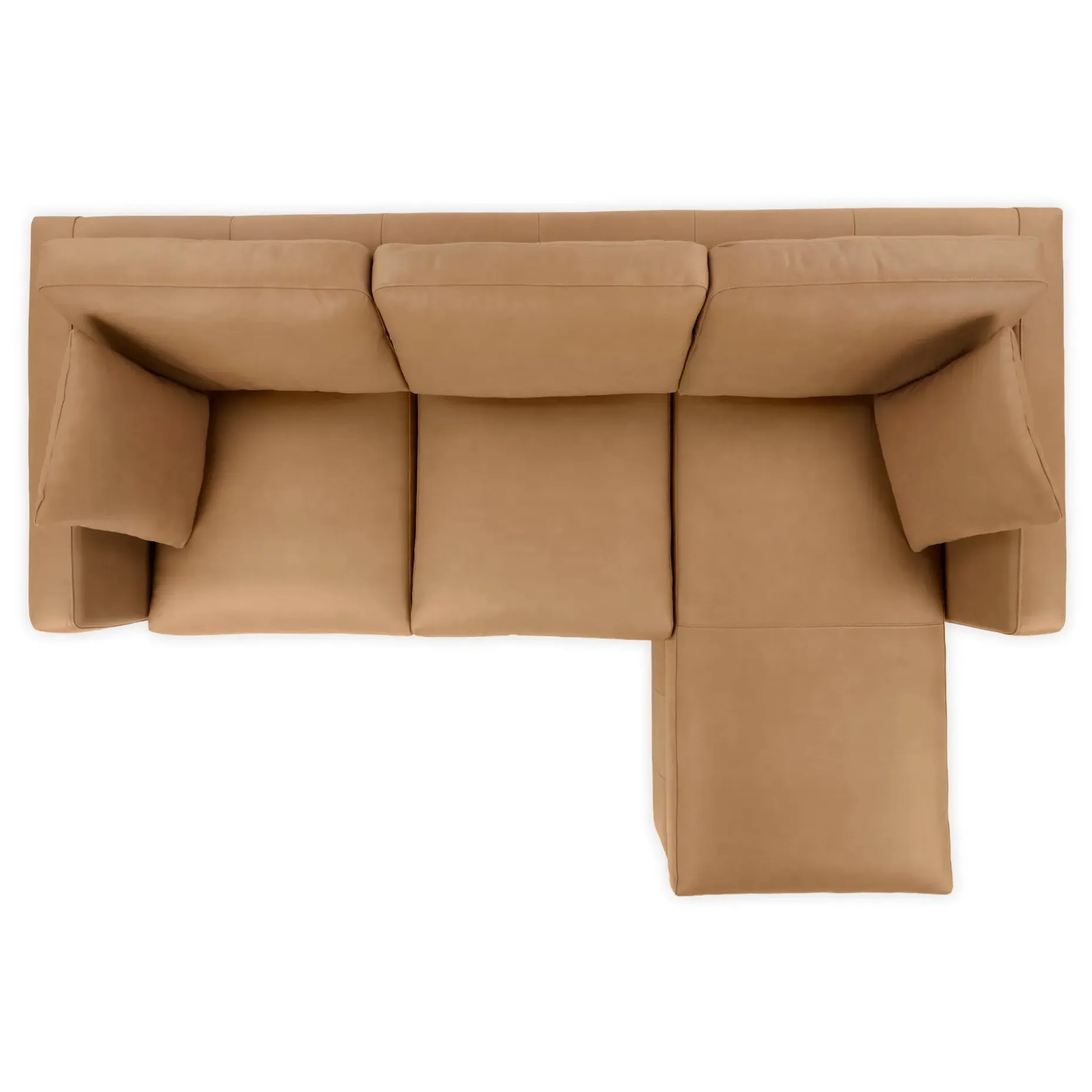Roxwell 91" Leather Reversible Sectional - Charme Tan