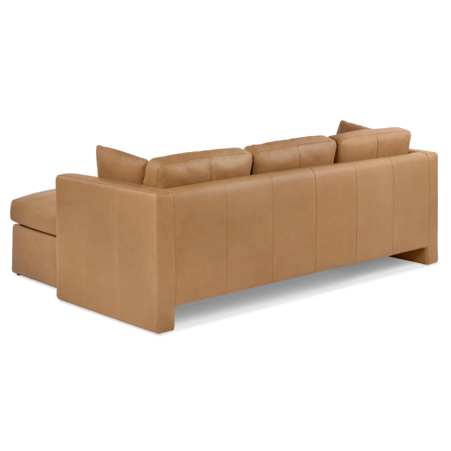 Roxwell 91" Leather Reversible Sectional - Charme Tan