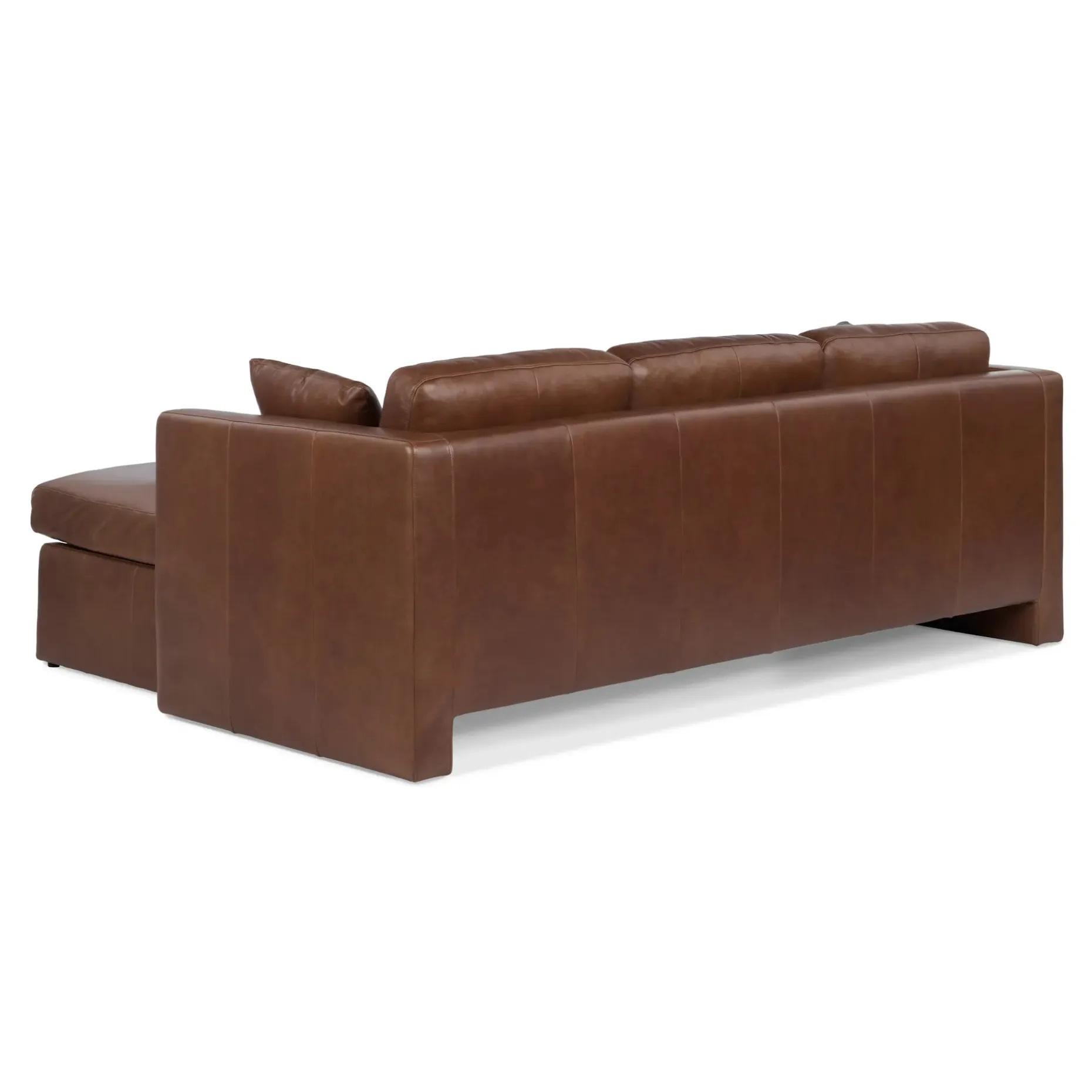 Roxwell 91" Leather Reversible Sectional - Taos Brown