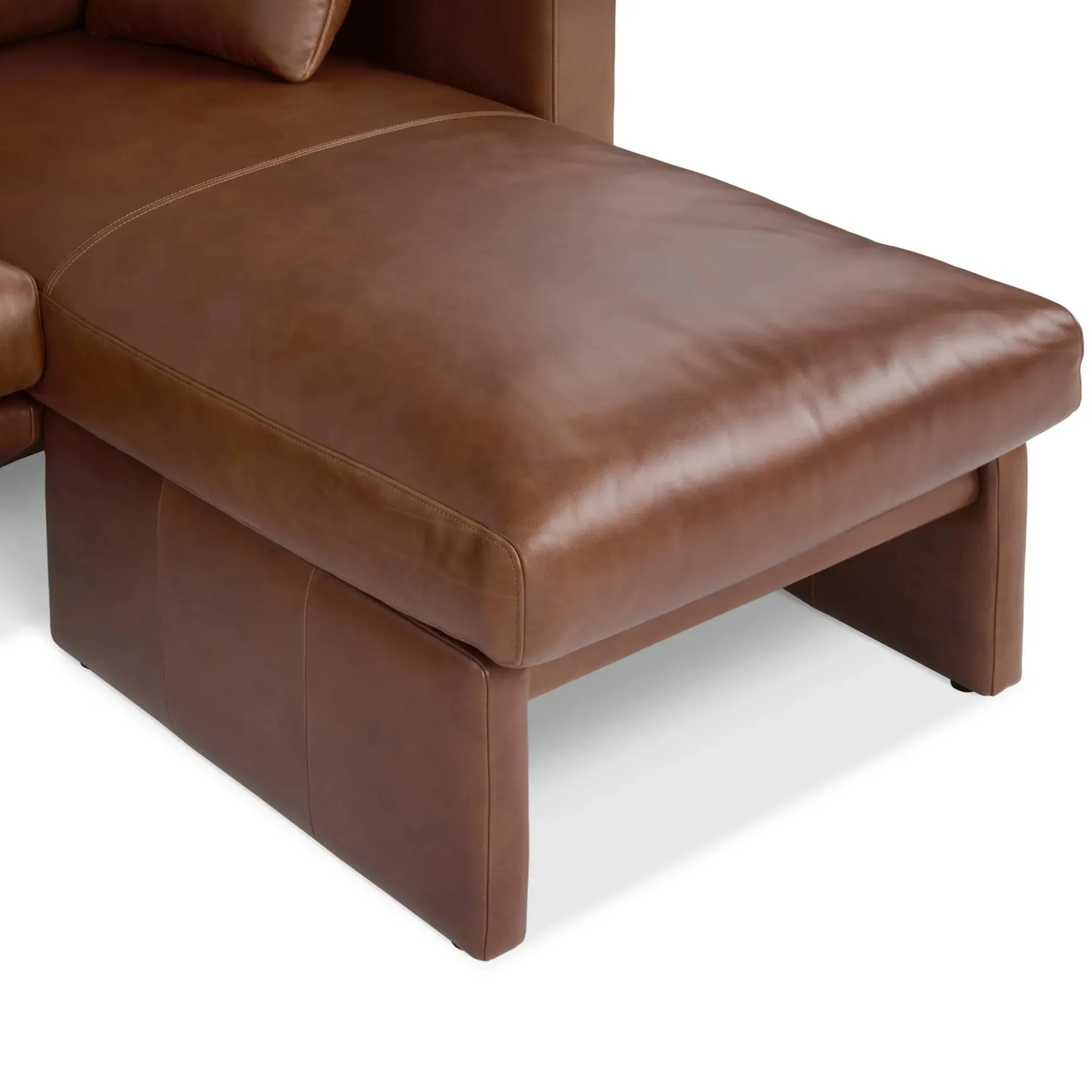 Roxwell 91" Leather Reversible Sectional - Taos Brown