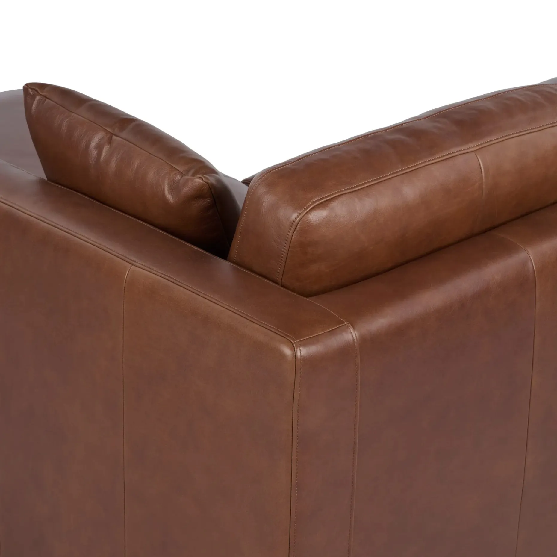 Roxwell 91" Leather Reversible Sectional - Taos Brown