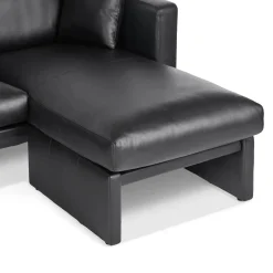 Roxwell 91" Leather Reversible Sectional - Emilia Black