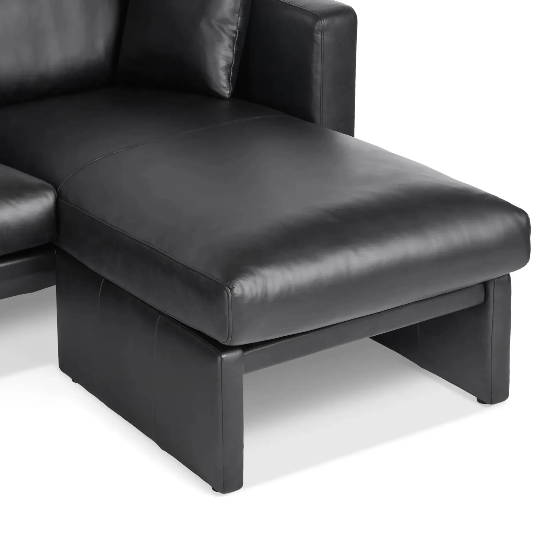 Roxwell 91" Leather Reversible Sectional - Emilia Black