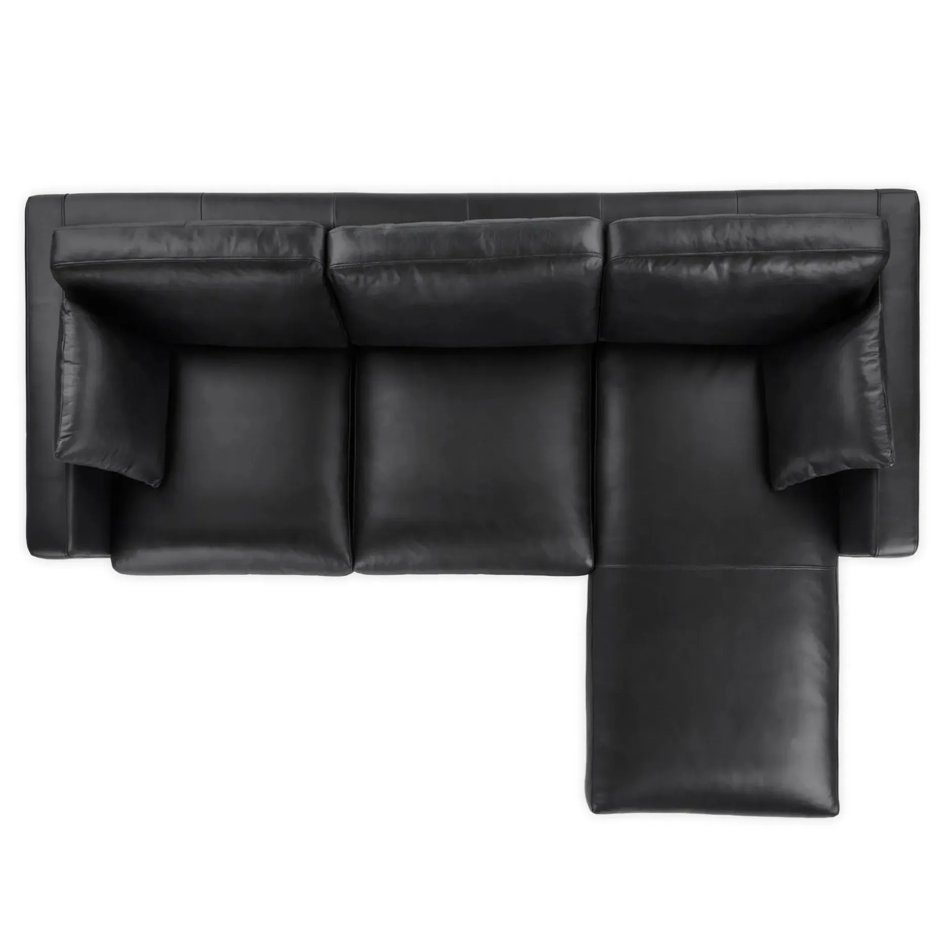 Roxwell 91" Leather Reversible Sectional - Emilia Black