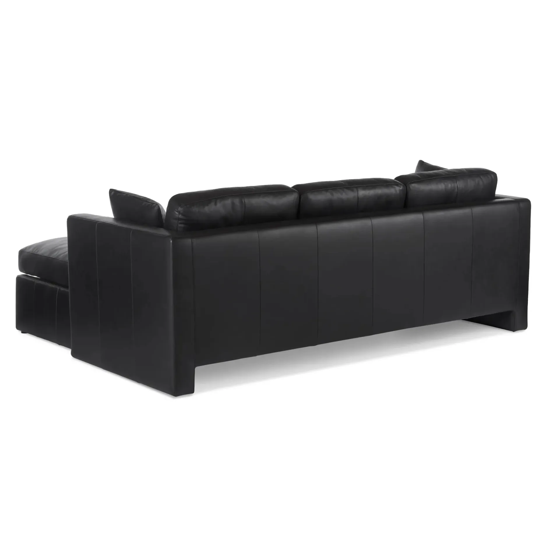 Roxwell 91" Leather Reversible Sectional - Emilia Black