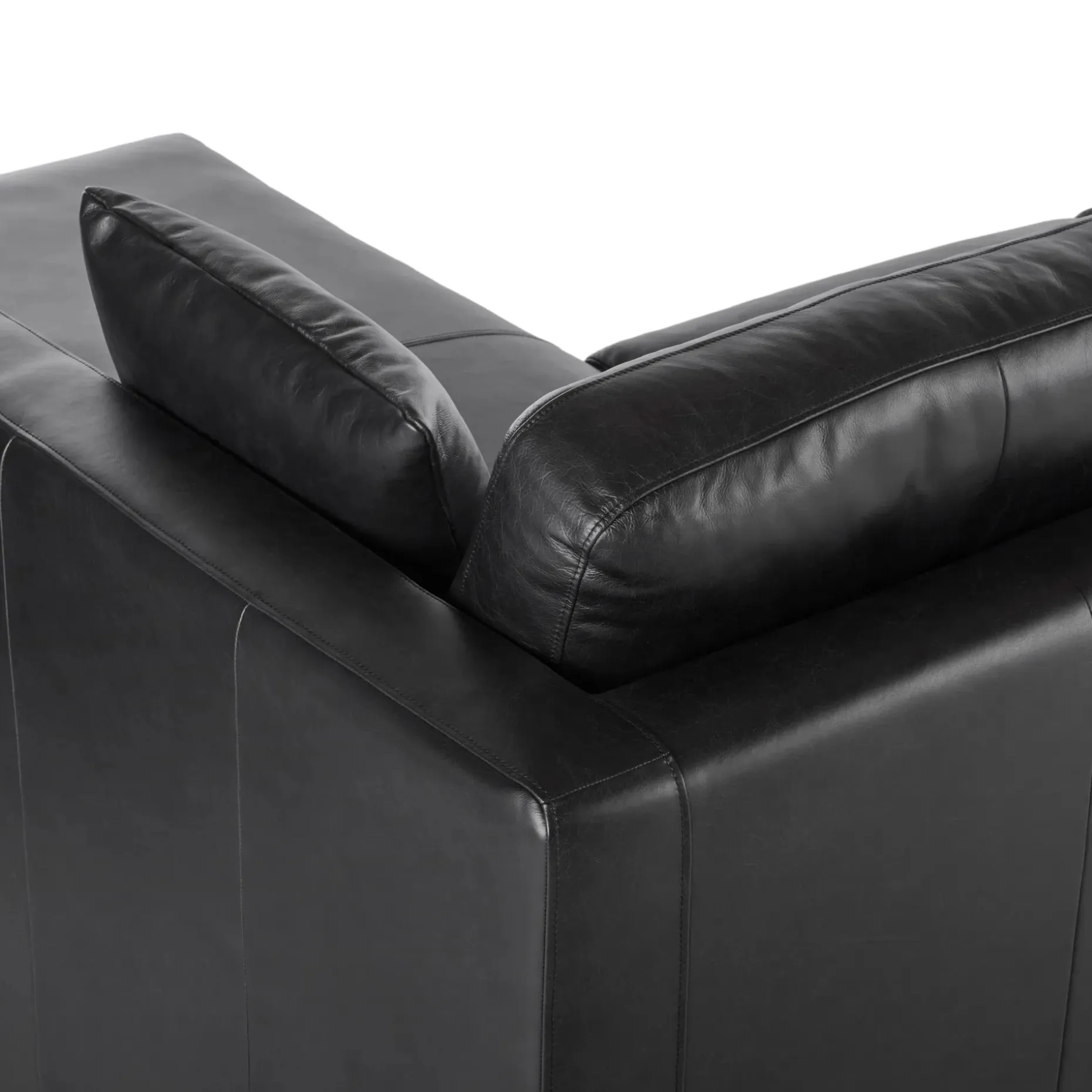 Roxwell 91" Leather Reversible Sectional - Emilia Black