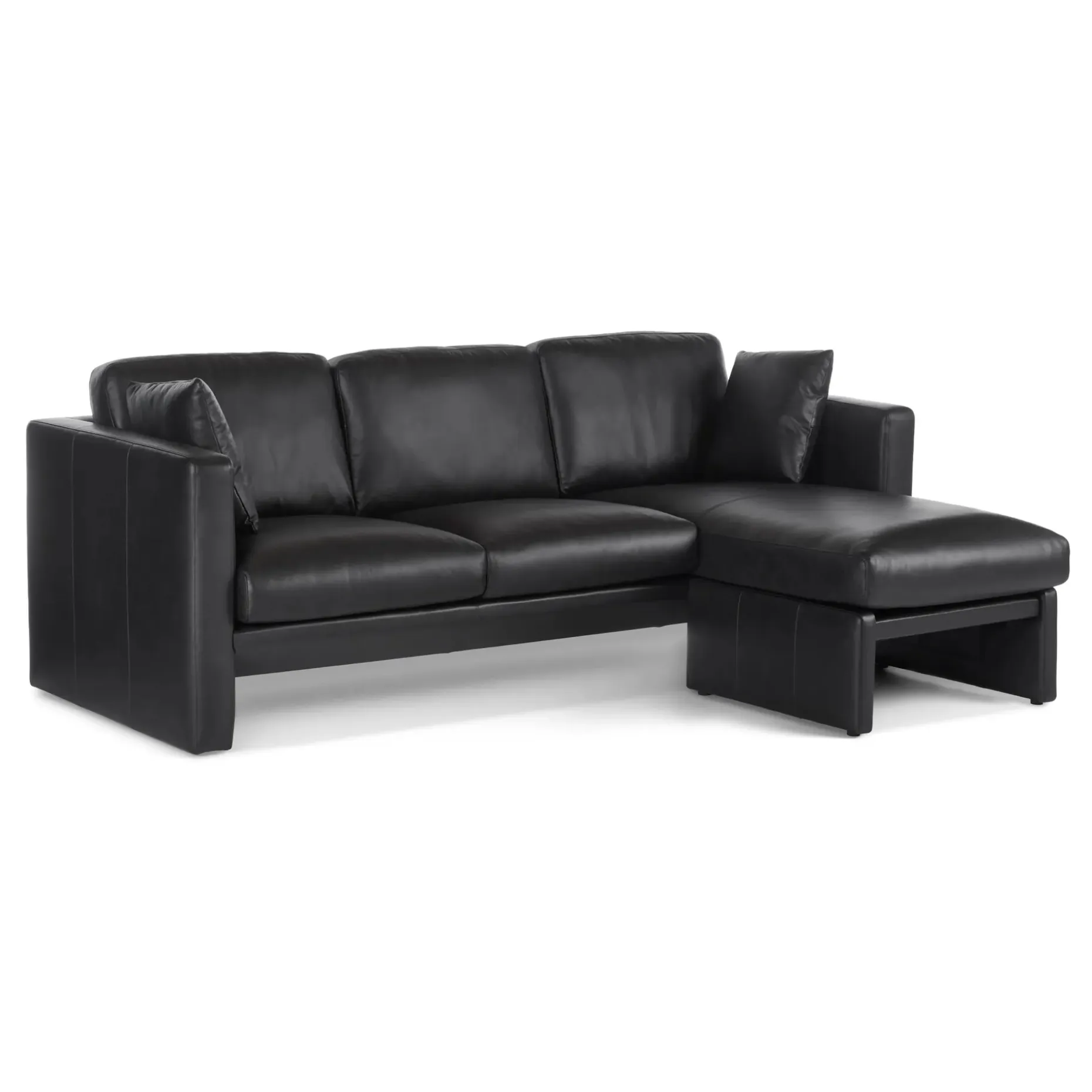 Roxwell 91" Leather Reversible Sectional - Emilia Black
