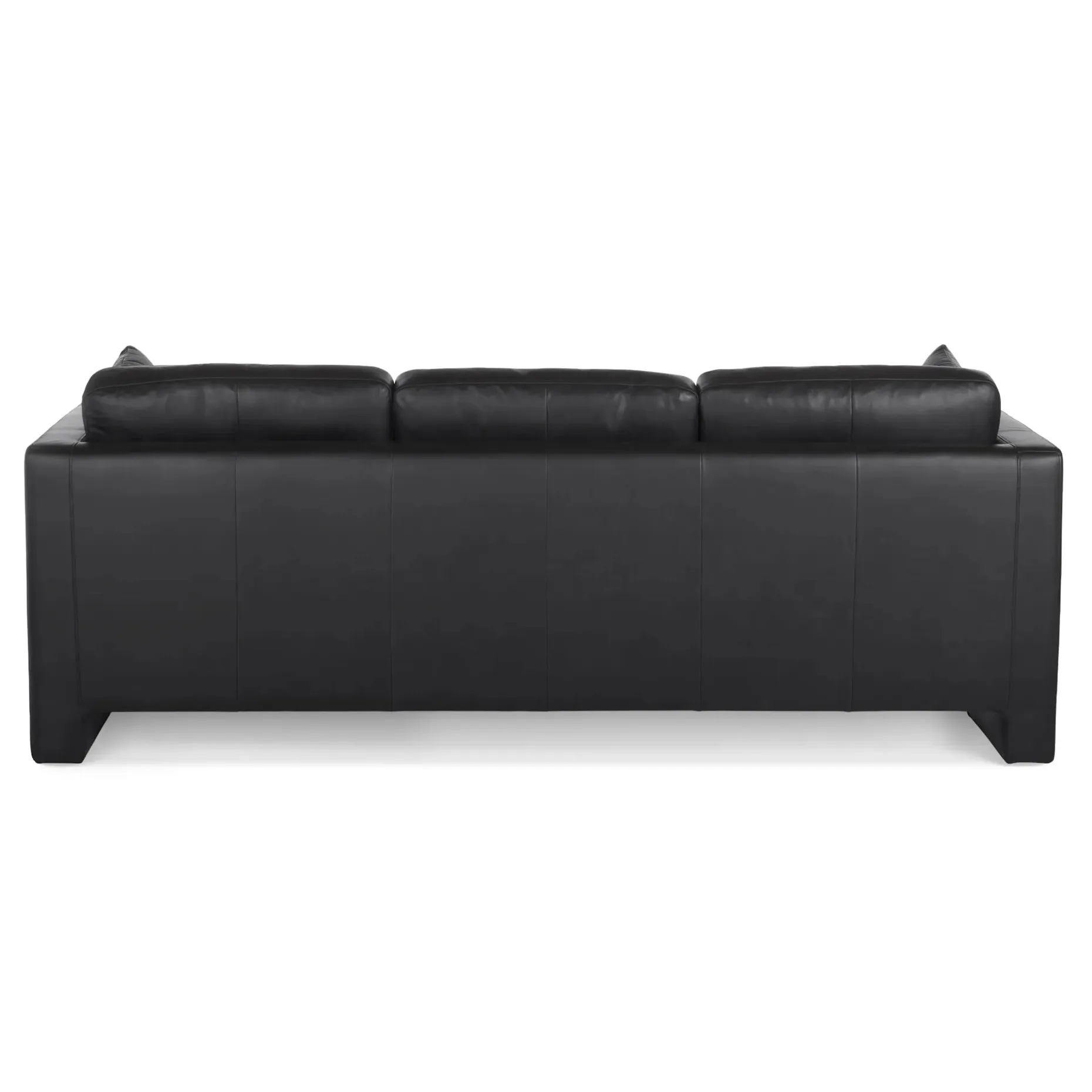 Roxwell 91" Leather Reversible Sectional - Emilia Black
