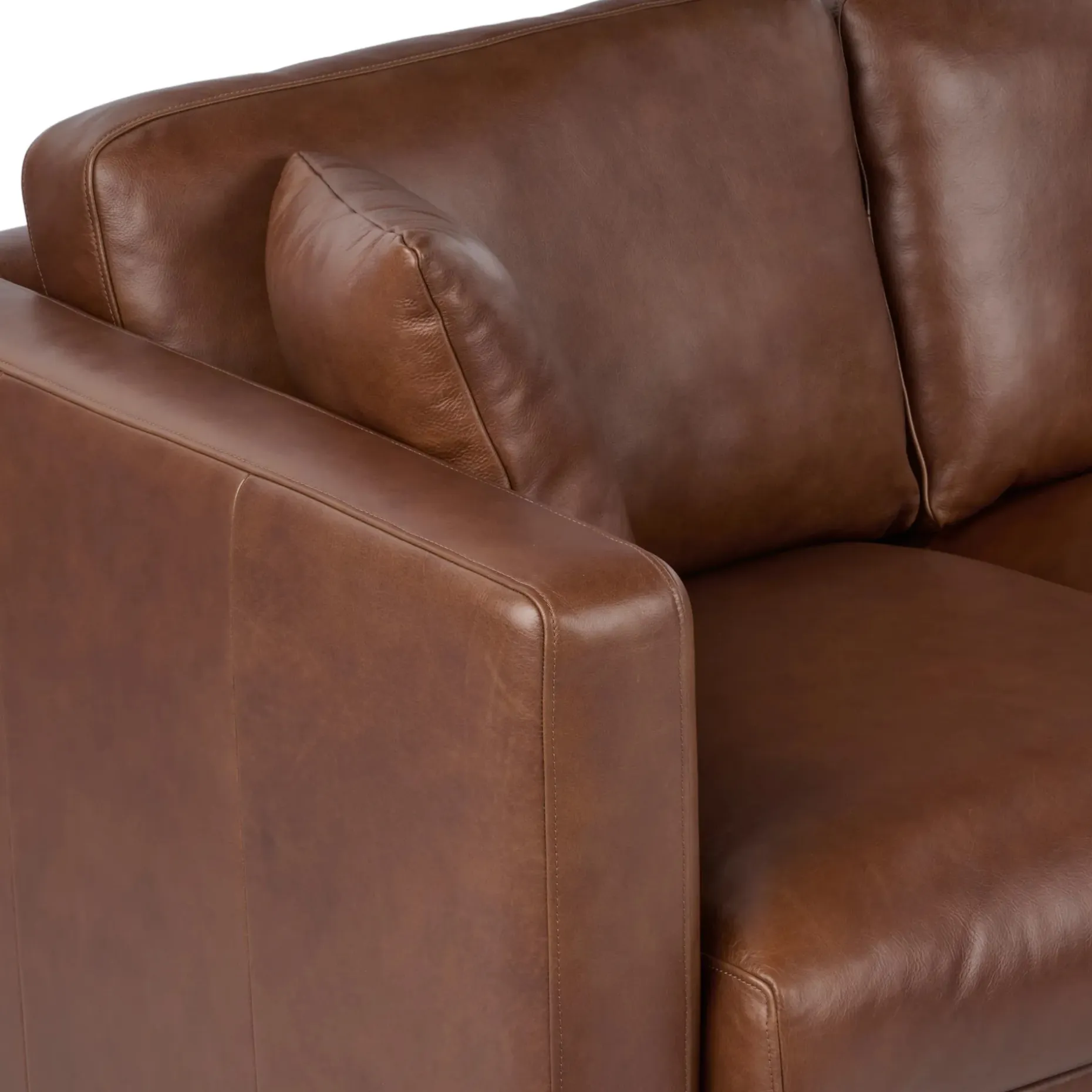 Roxwell 91" Leather Sofa - Taos Brown