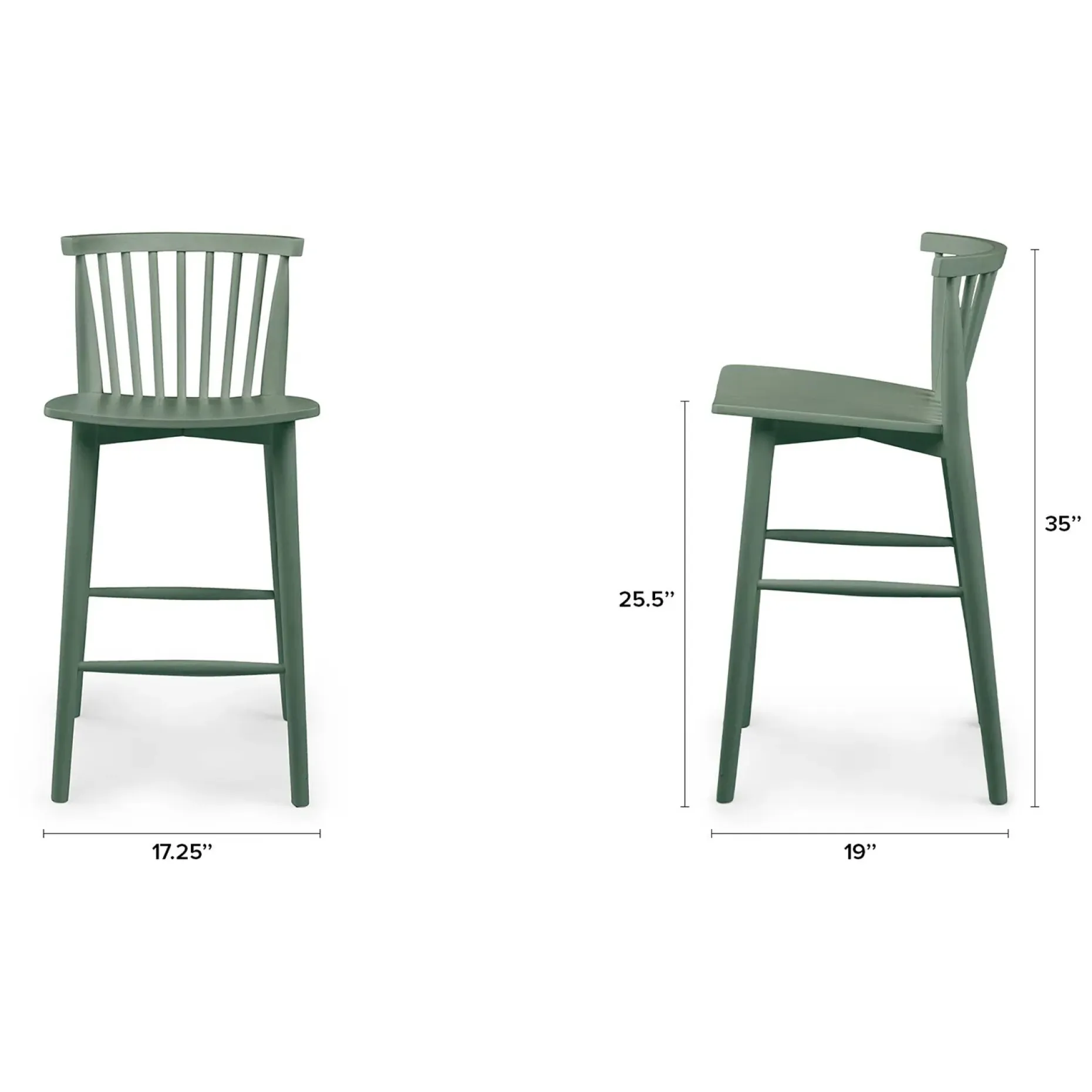 Rus Counter Stool - Norfolk Green