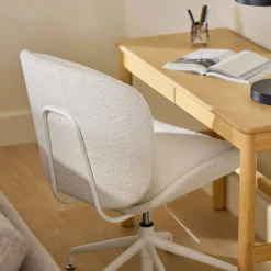 Rya Office Chair - Ivory Wool Bouclé