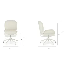 Rya Office Chair - Ivory Wool Bouclé