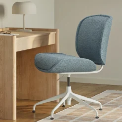 Rya Office Chair - Light Blue Wool Bouclé