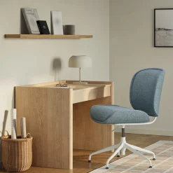 Rya Office Chair - Light Blue Wool Bouclé