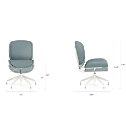 Rya Office Chair - Light Blue Wool Bouclé