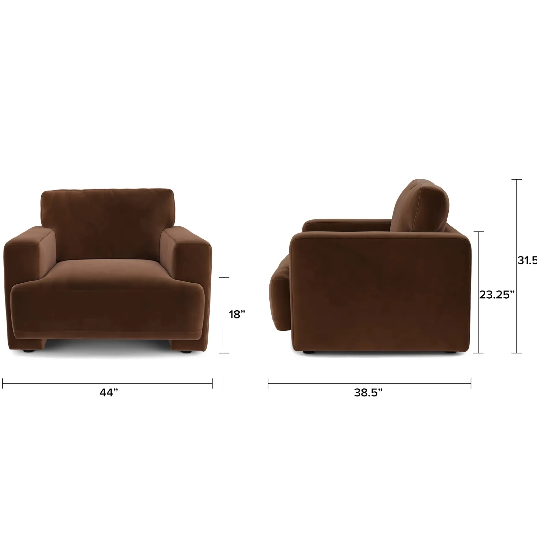 Sadie 44" Velvet Lounge Chair - Hale Earth