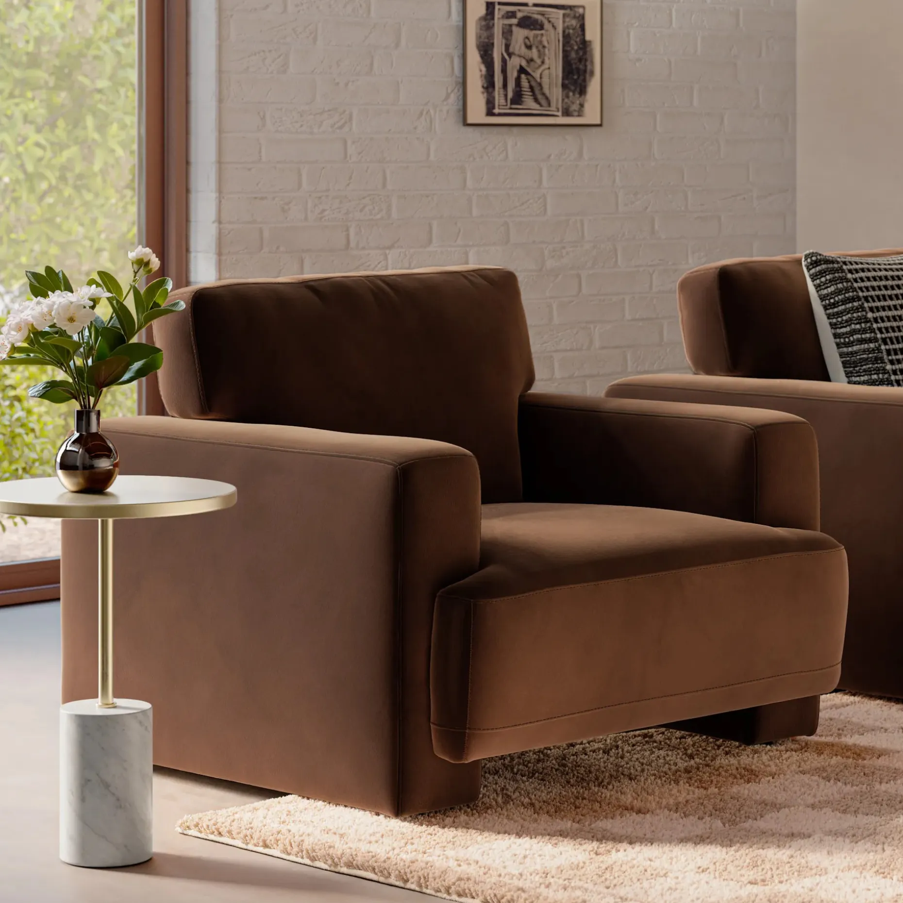 Sadie 44" Velvet Lounge Chair - Hale Earth