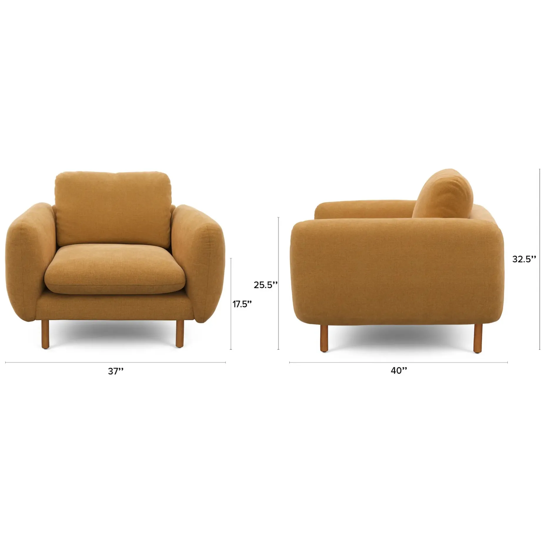 Sanders 37" Lounge Chair - Hestia Ginger