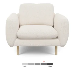 Sanders 37" Lounge Chair - Ivory Wool Bouclé