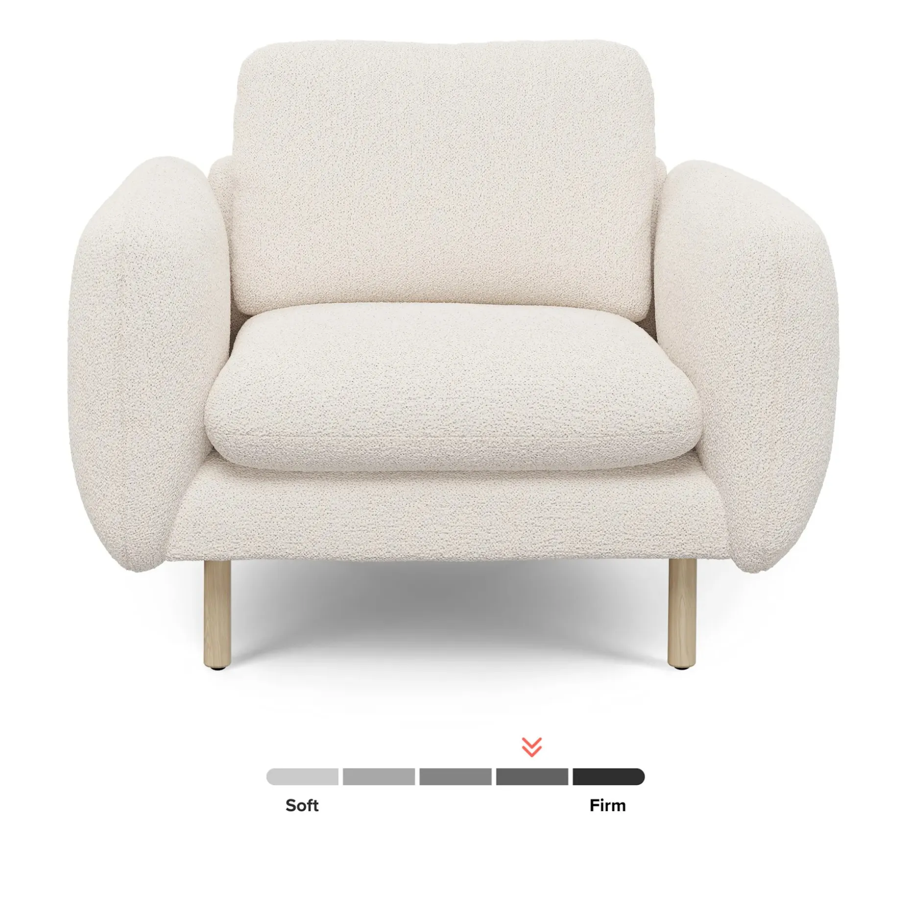 Sanders 37" Lounge Chair - Ivory Wool Bouclé