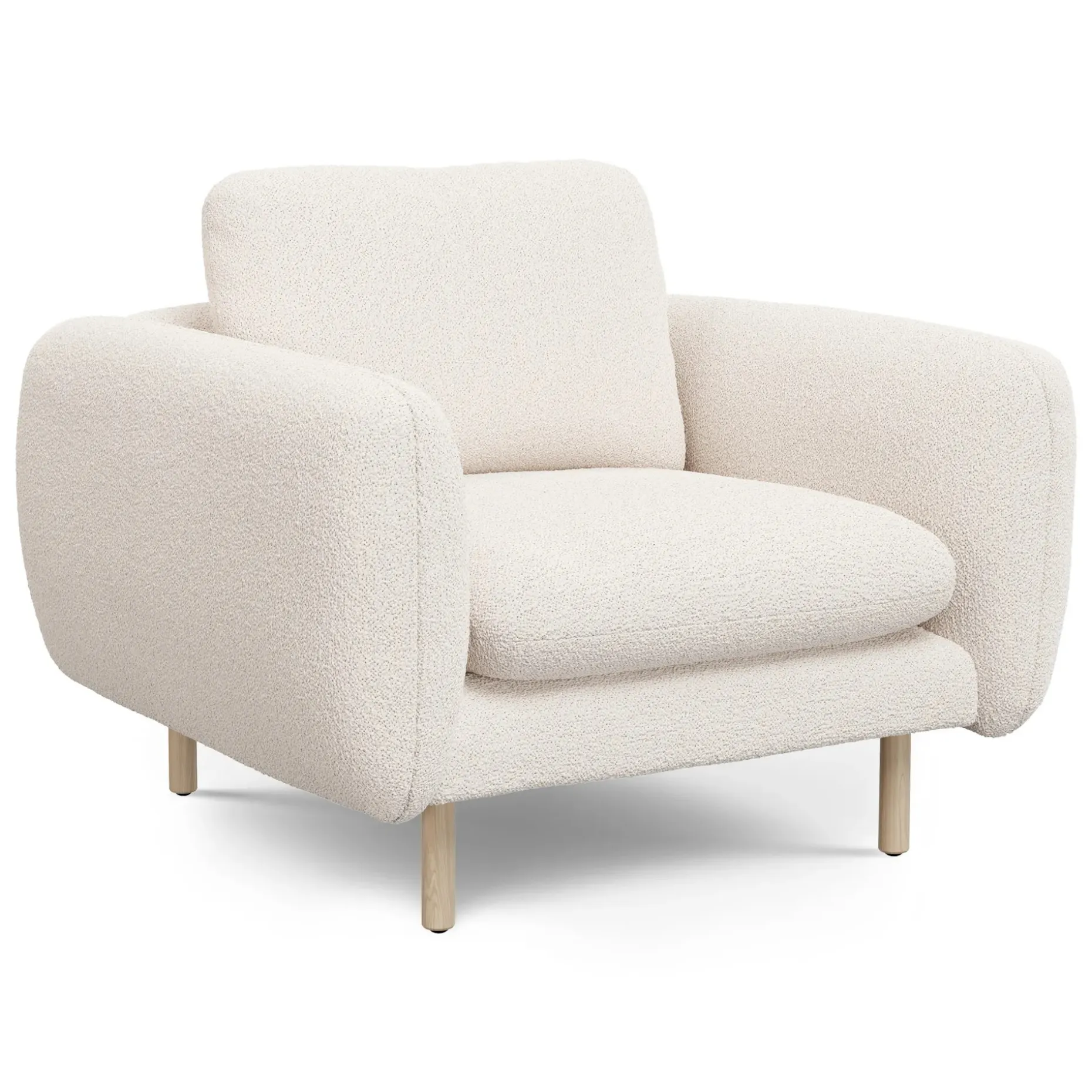 Sanders 37" Lounge Chair - Ivory Wool Bouclé