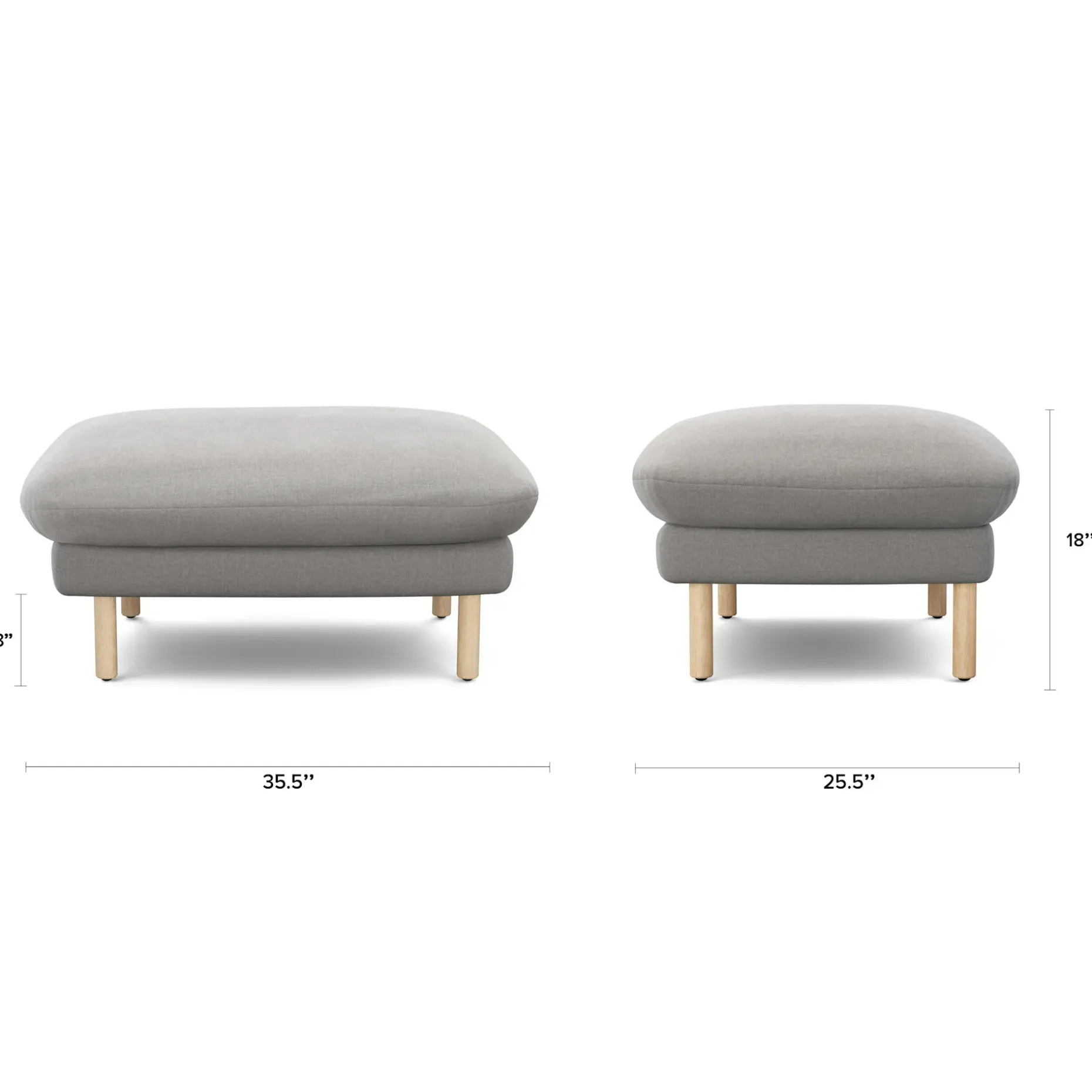 Sanders 35.5" Ottoman - Hestia Gray