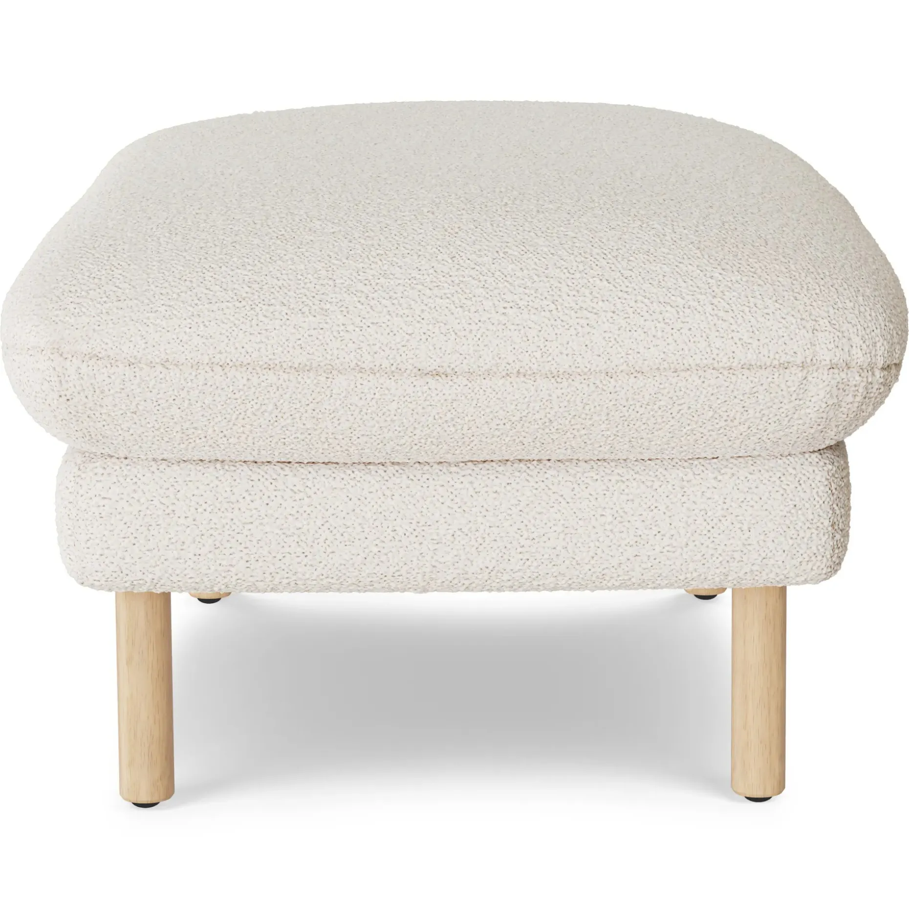 Sanders 35.5" Ottoman - Ivory Wool Bouclé