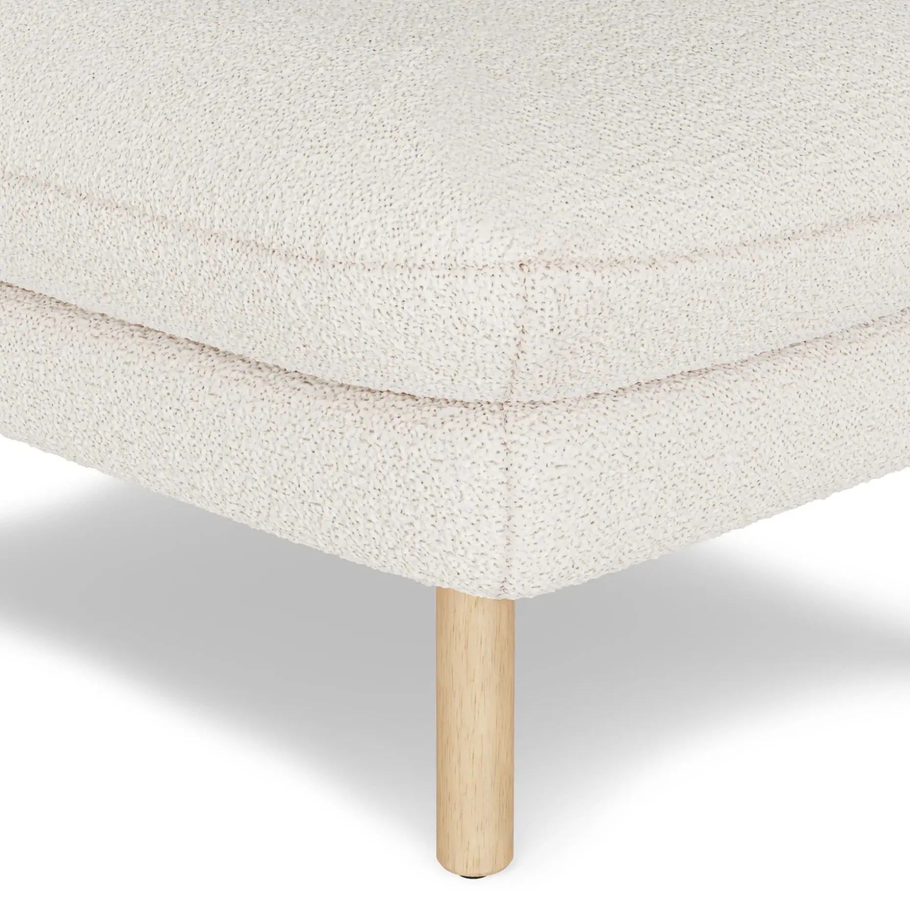 Sanders 35.5" Ottoman - Ivory Wool Bouclé