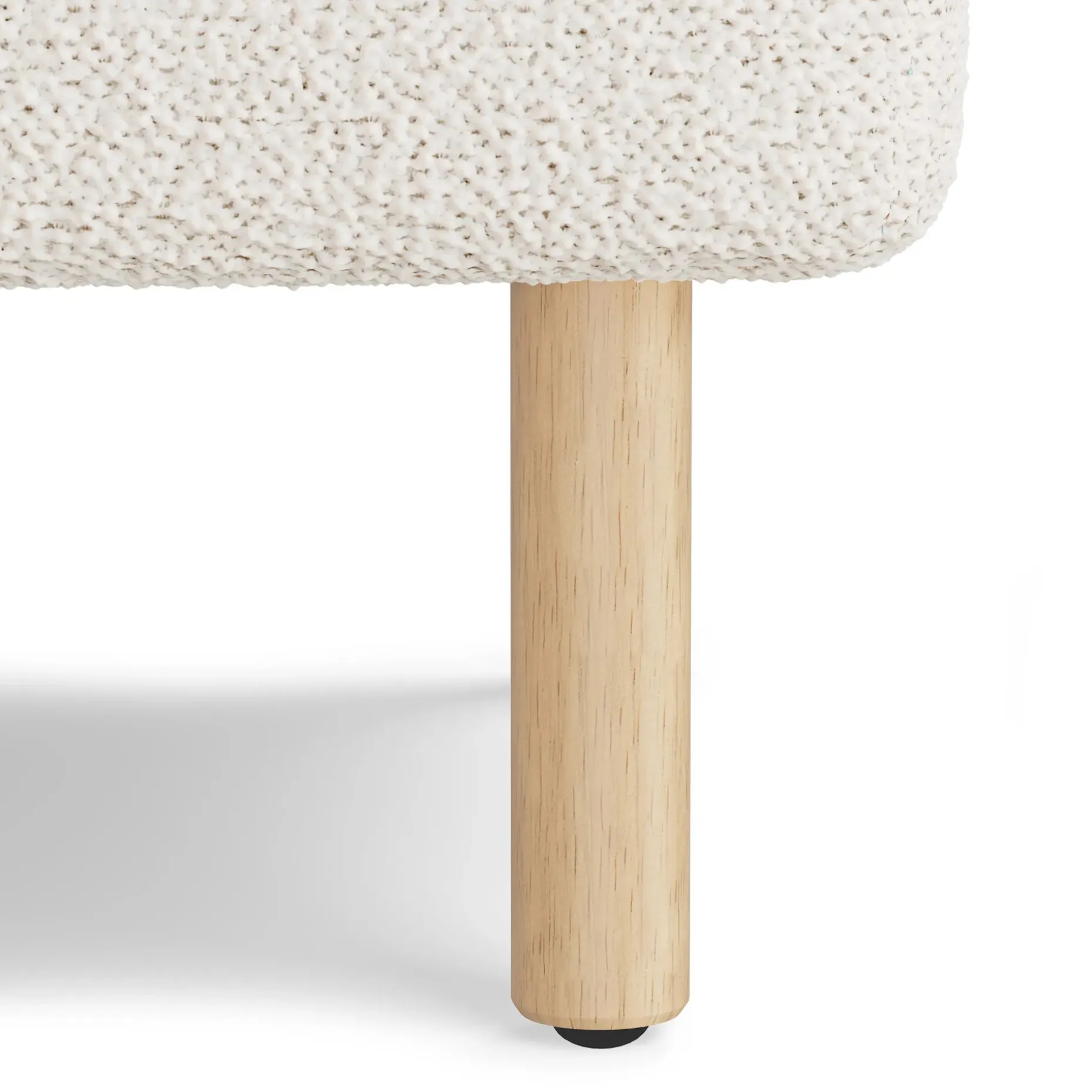 Sanders 35.5" Ottoman - Ivory Wool Bouclé