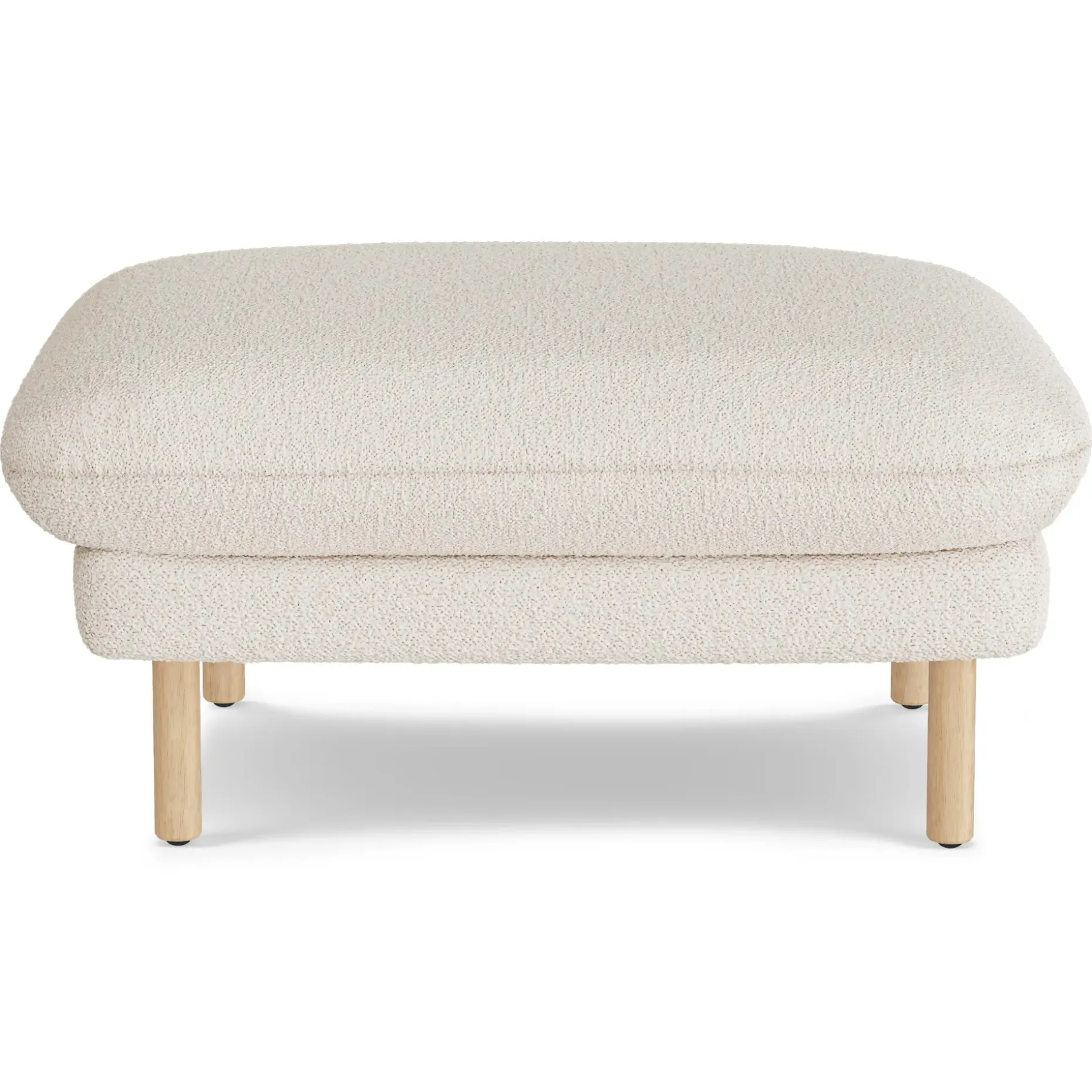 Sanders 35.5" Ottoman - Ivory Wool Bouclé