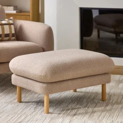 Sanders 35.5" Ottoman - Sandstone Wool Bouclé