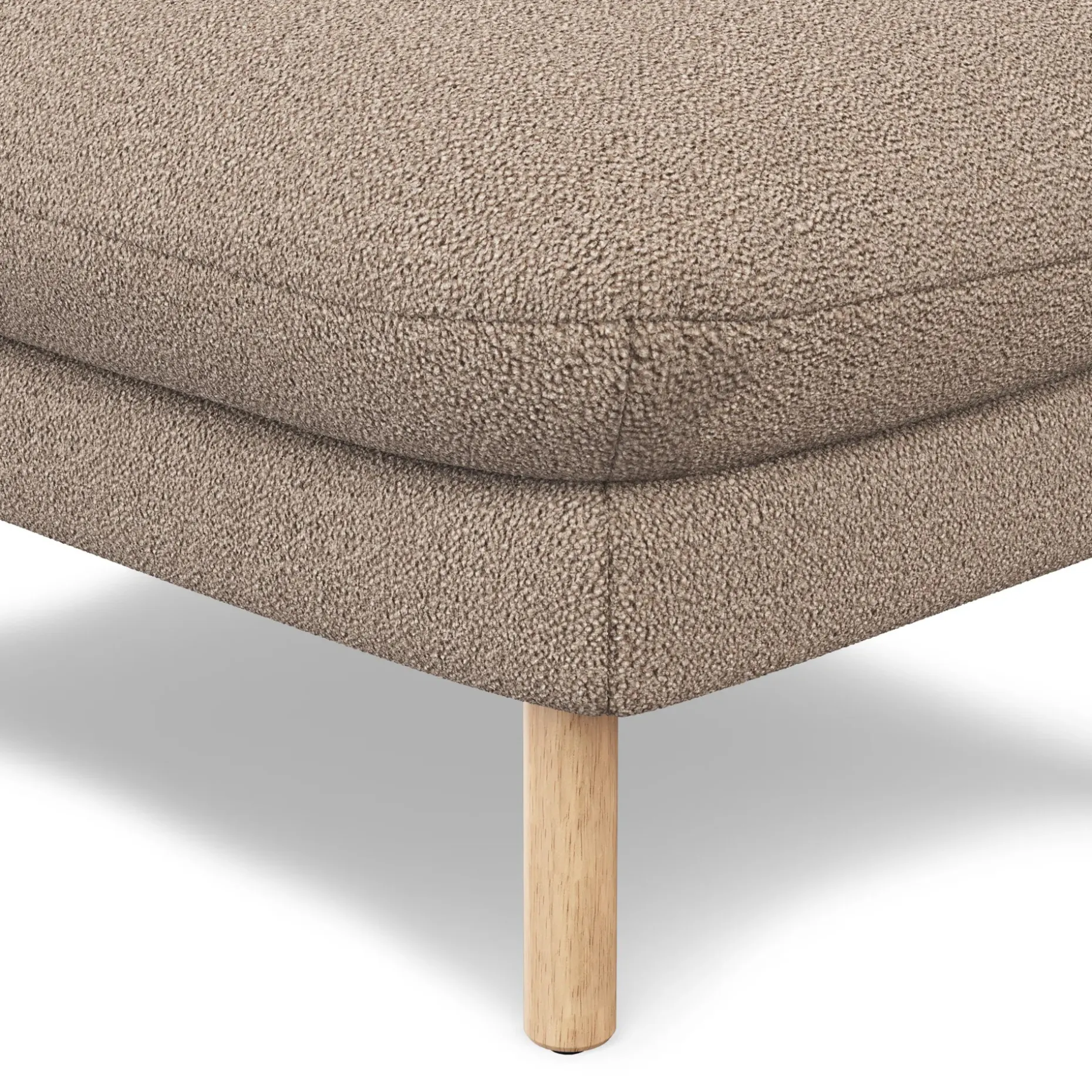 Sanders 35.5" Ottoman - Sandstone Wool Bouclé