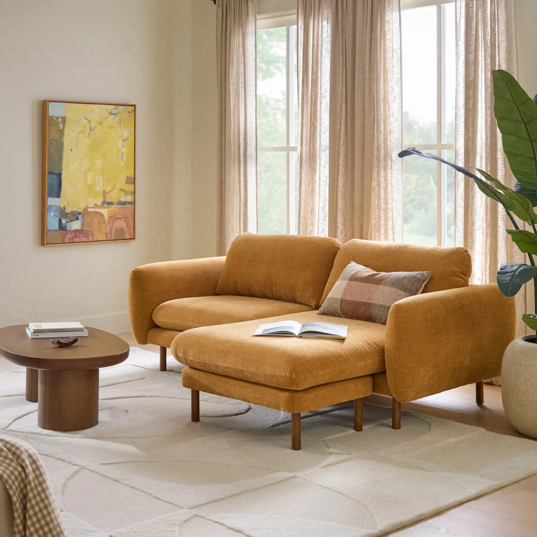 Sanders 85.5" Reversible Sectional - Hestia Ginger