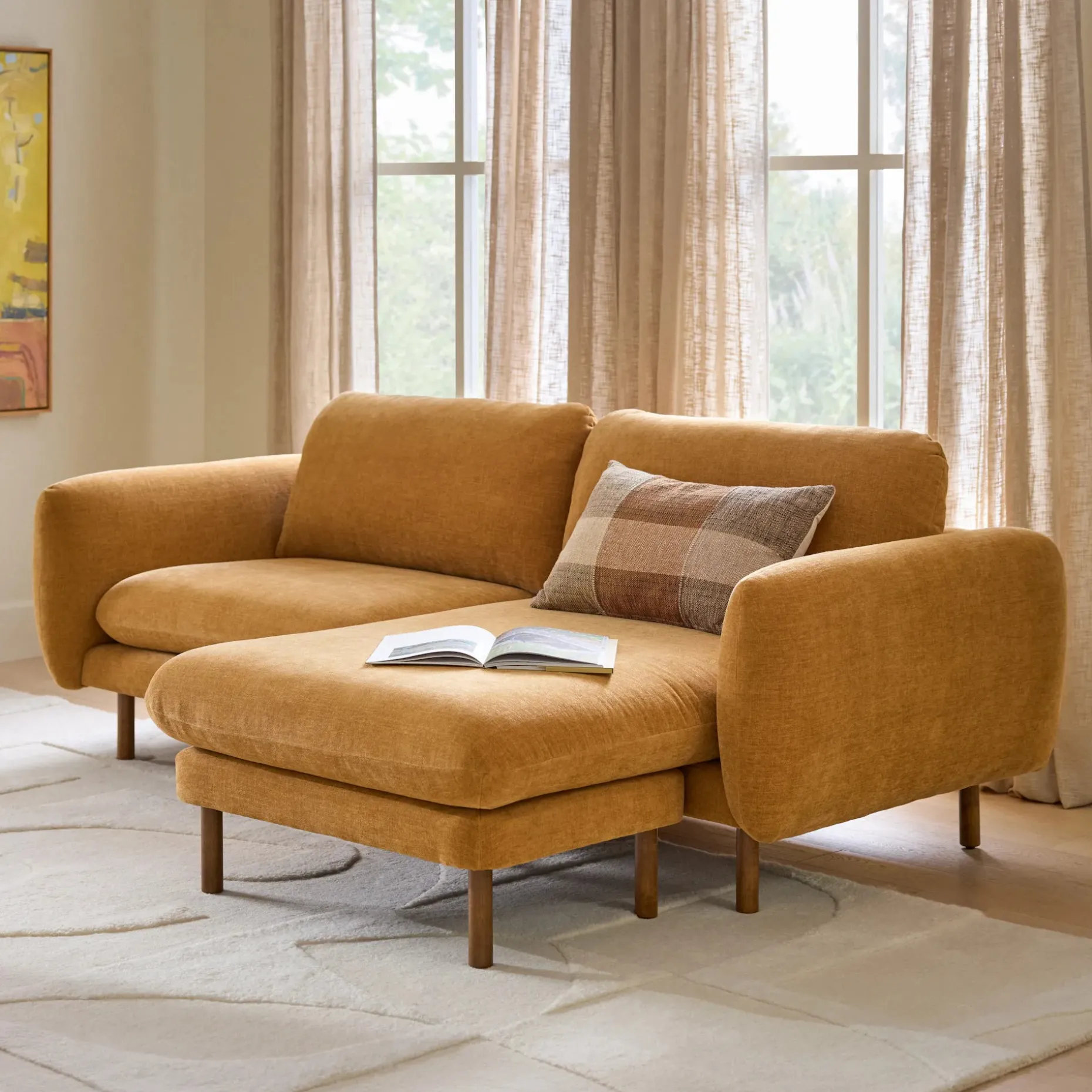 Sanders 85.5" Reversible Sectional - Hestia Ginger