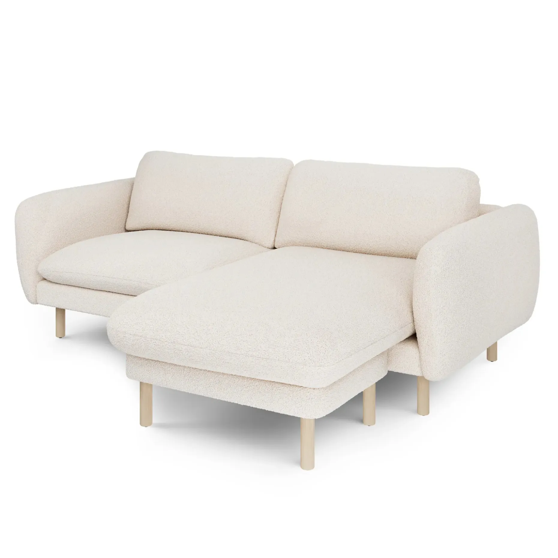 Sanders 85.5" Reversible Sectional - Ivory Wool Bouclé