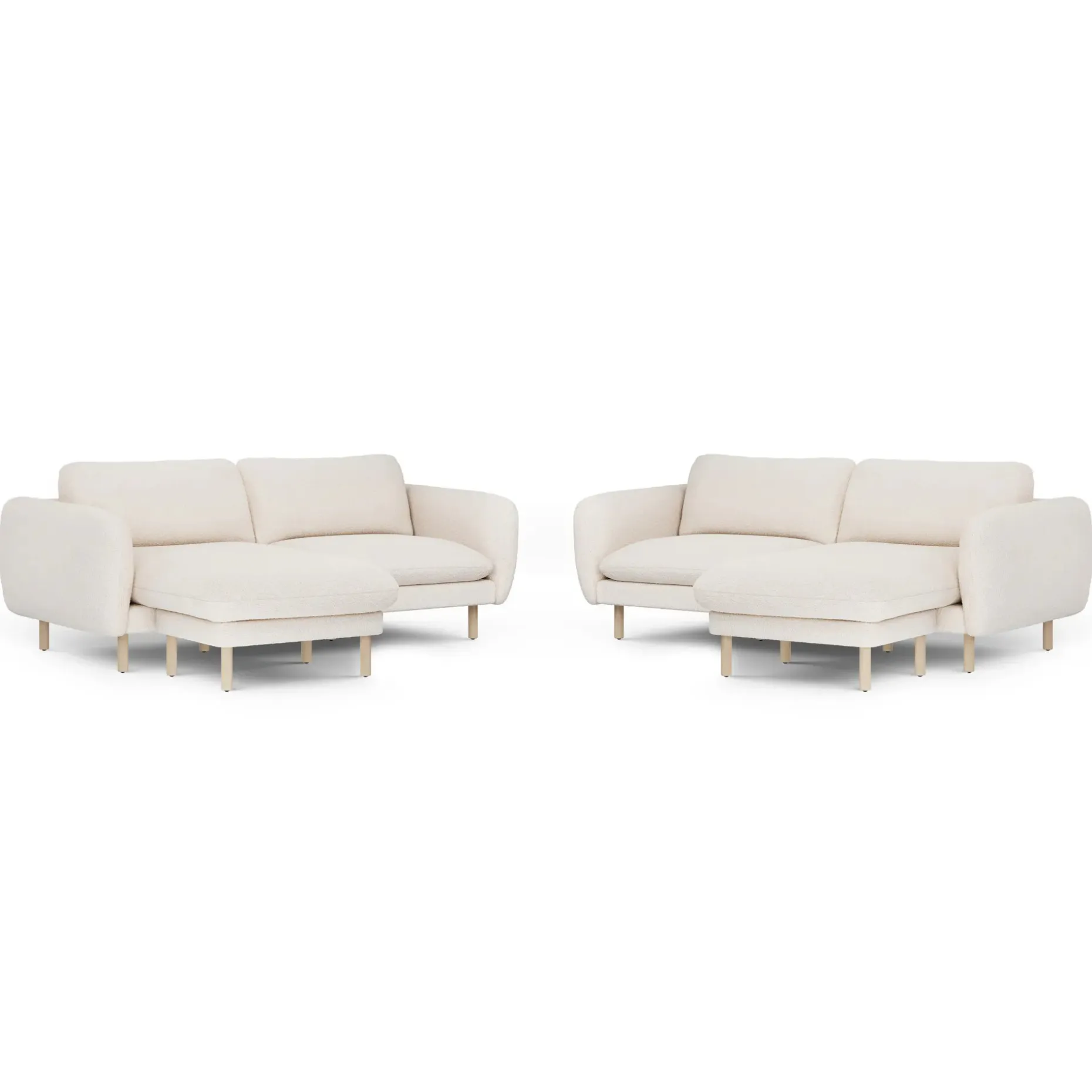 Sanders 85.5" Reversible Sectional - Ivory Wool Bouclé