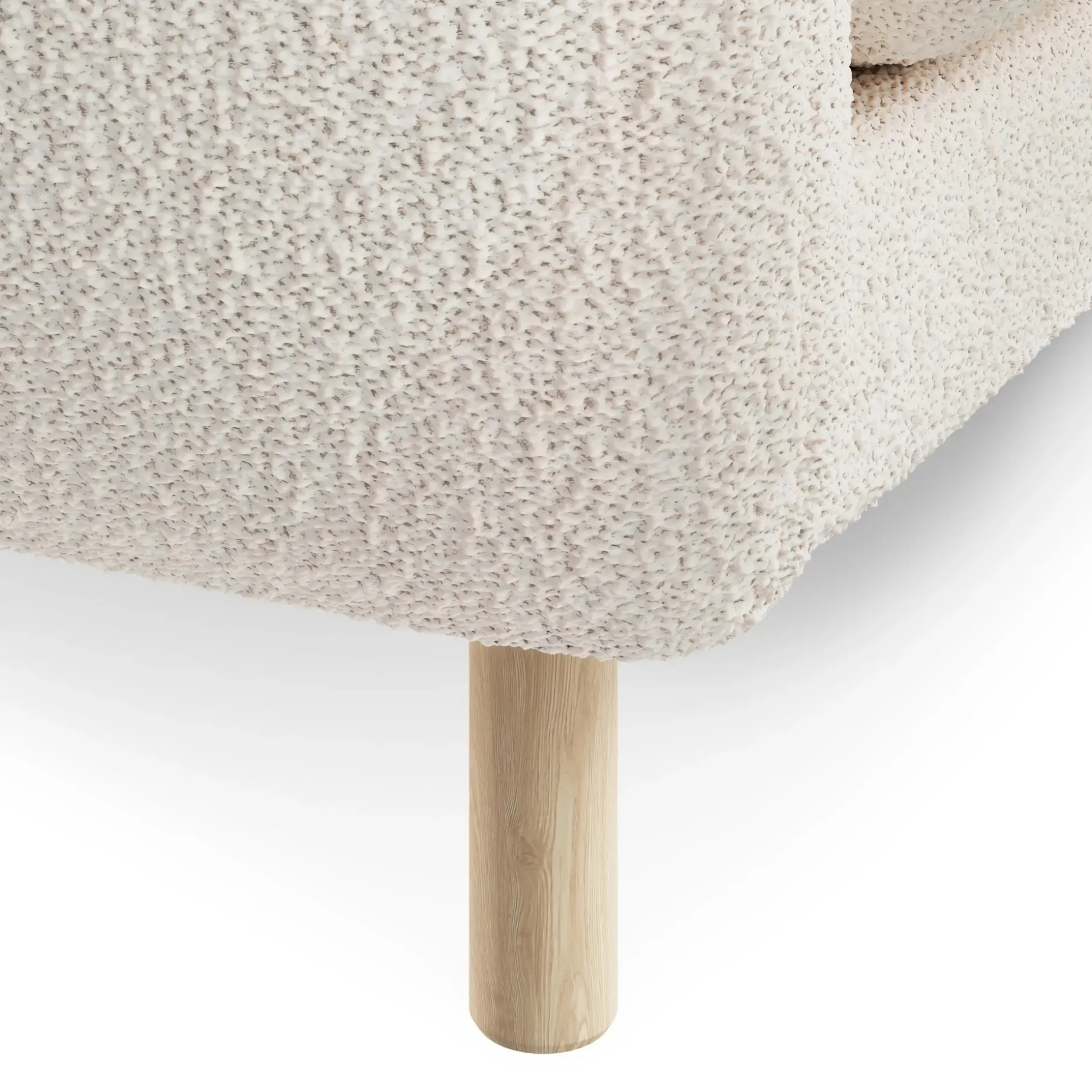 Sanders 85.5" Reversible Sectional - Ivory Wool Bouclé