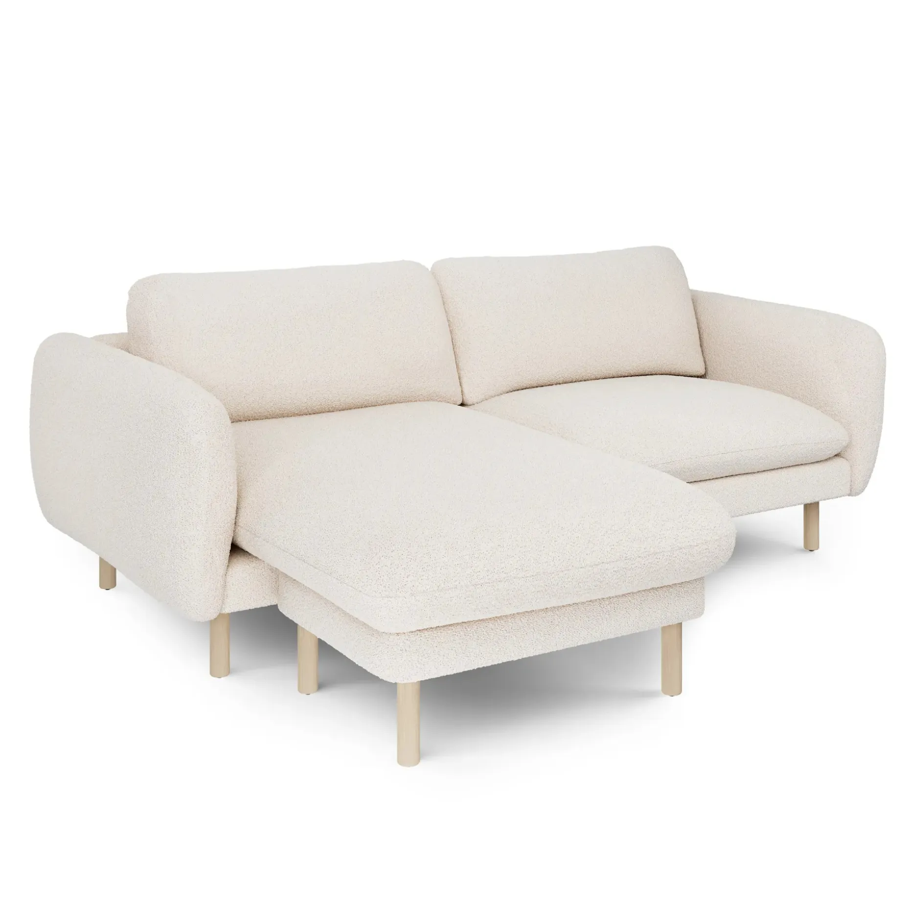 Sanders 85.5" Reversible Sectional - Ivory Wool Bouclé
