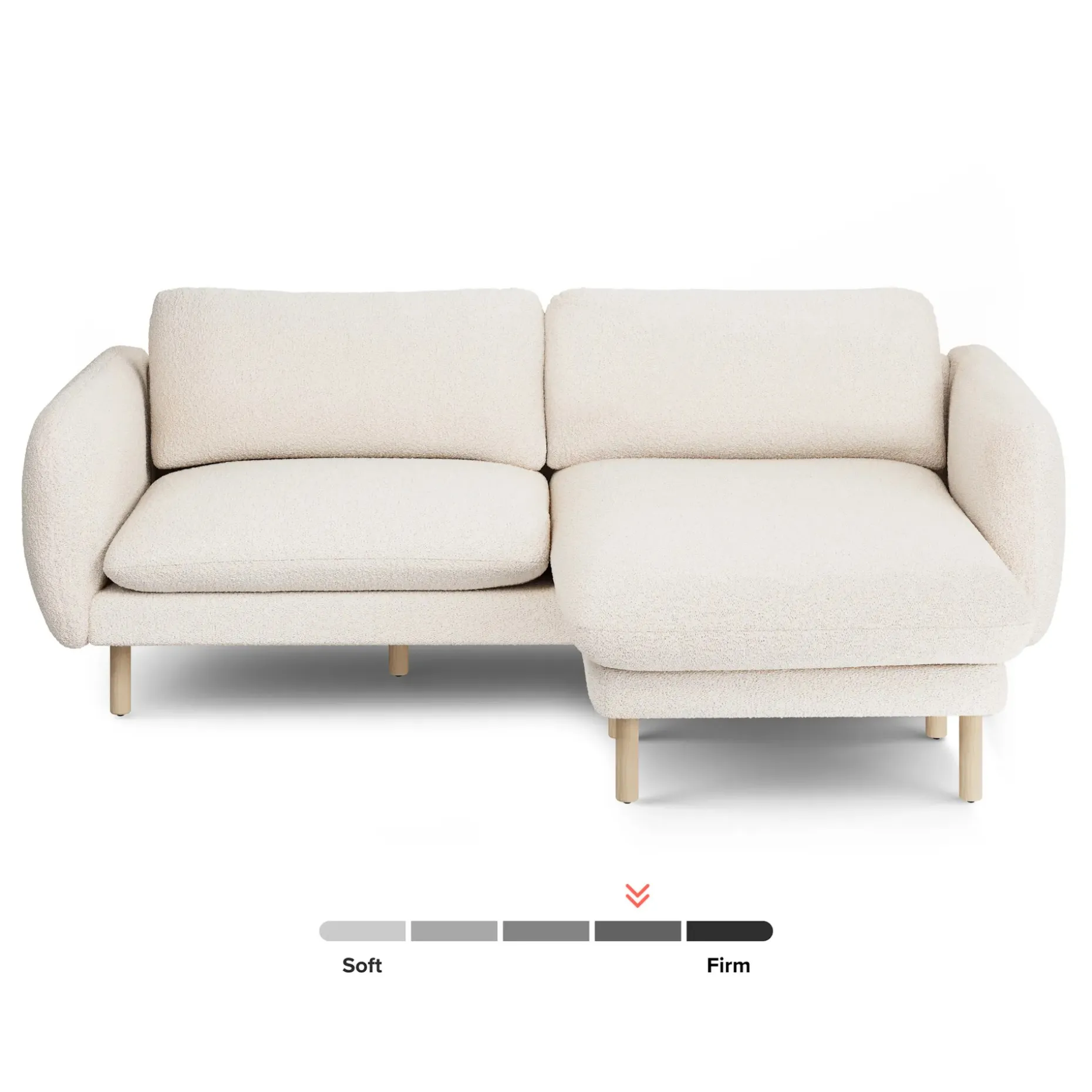 Sanders 85.5" Reversible Sectional - Ivory Wool Bouclé