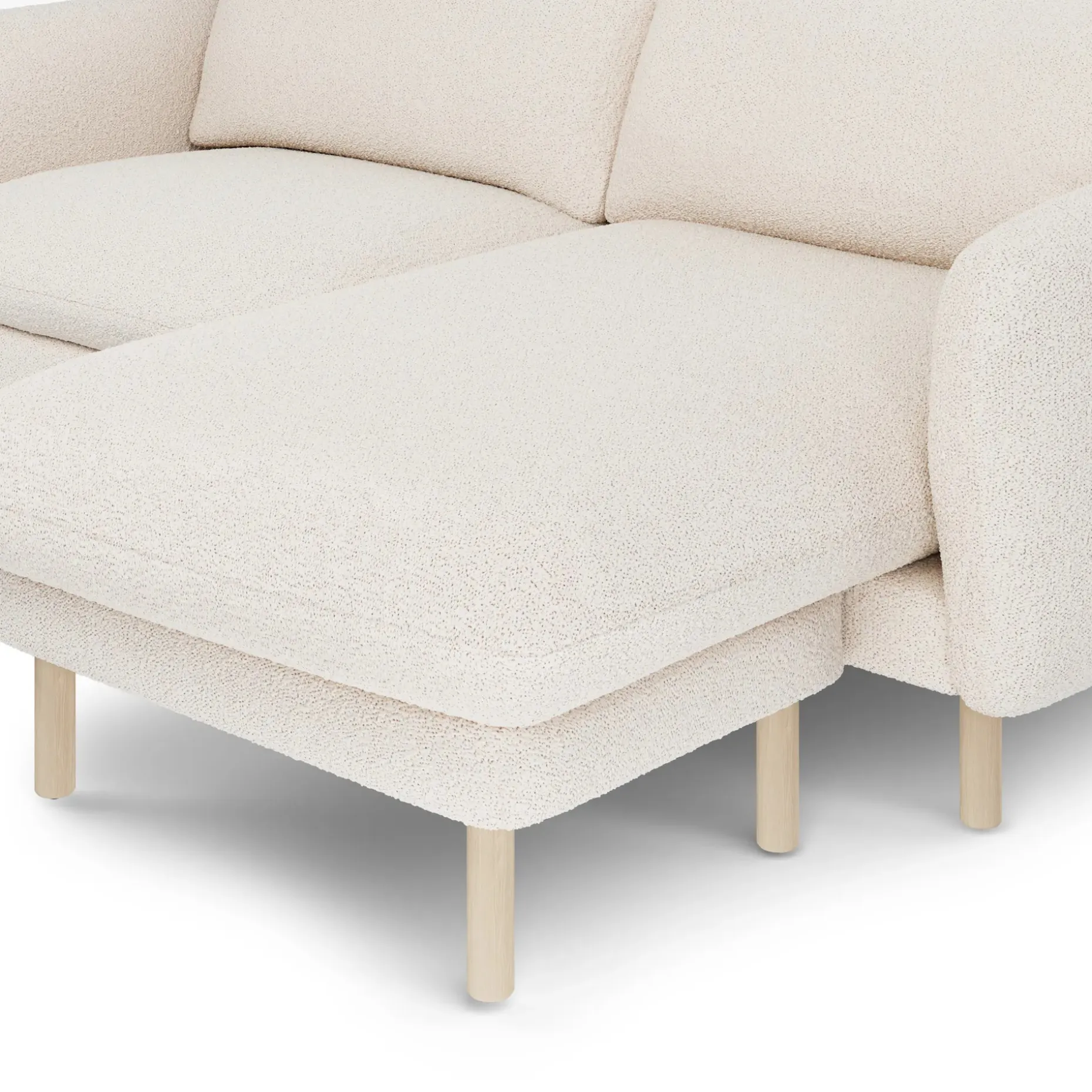 Sanders 85.5" Reversible Sectional - Ivory Wool Bouclé