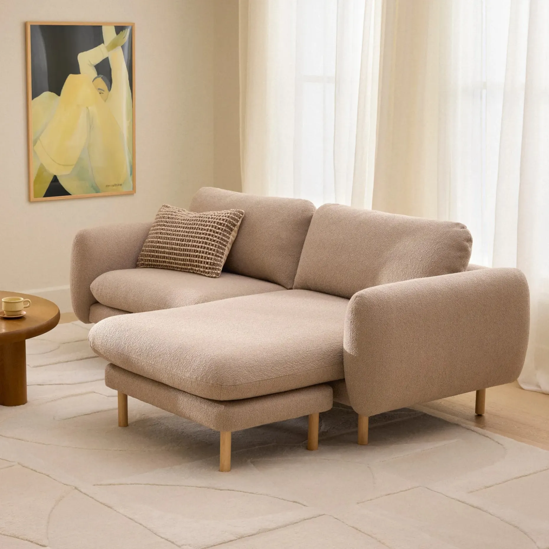 Sanders 85.5" Reversible Sectional - Sandstone Wool Bouclé