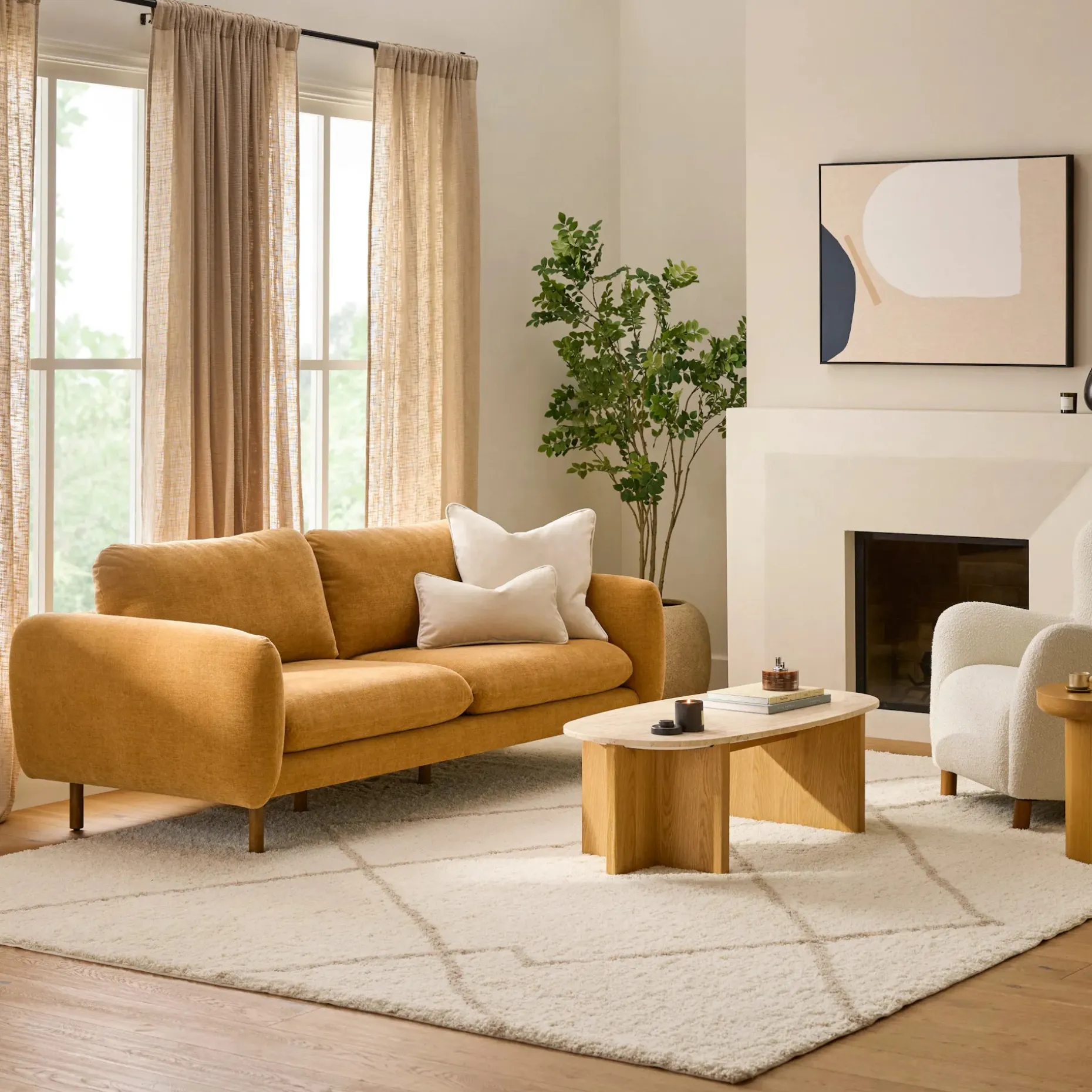 Sanders 85.5" Sofa - Hestia Ginger