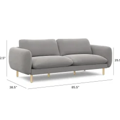Sanders 85.5" Sofa - Hestia Gray